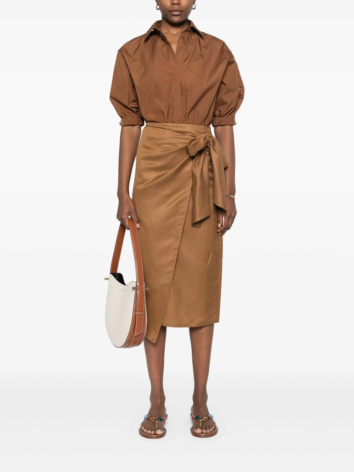 Max Mara Linen And Silk Twill Skirt