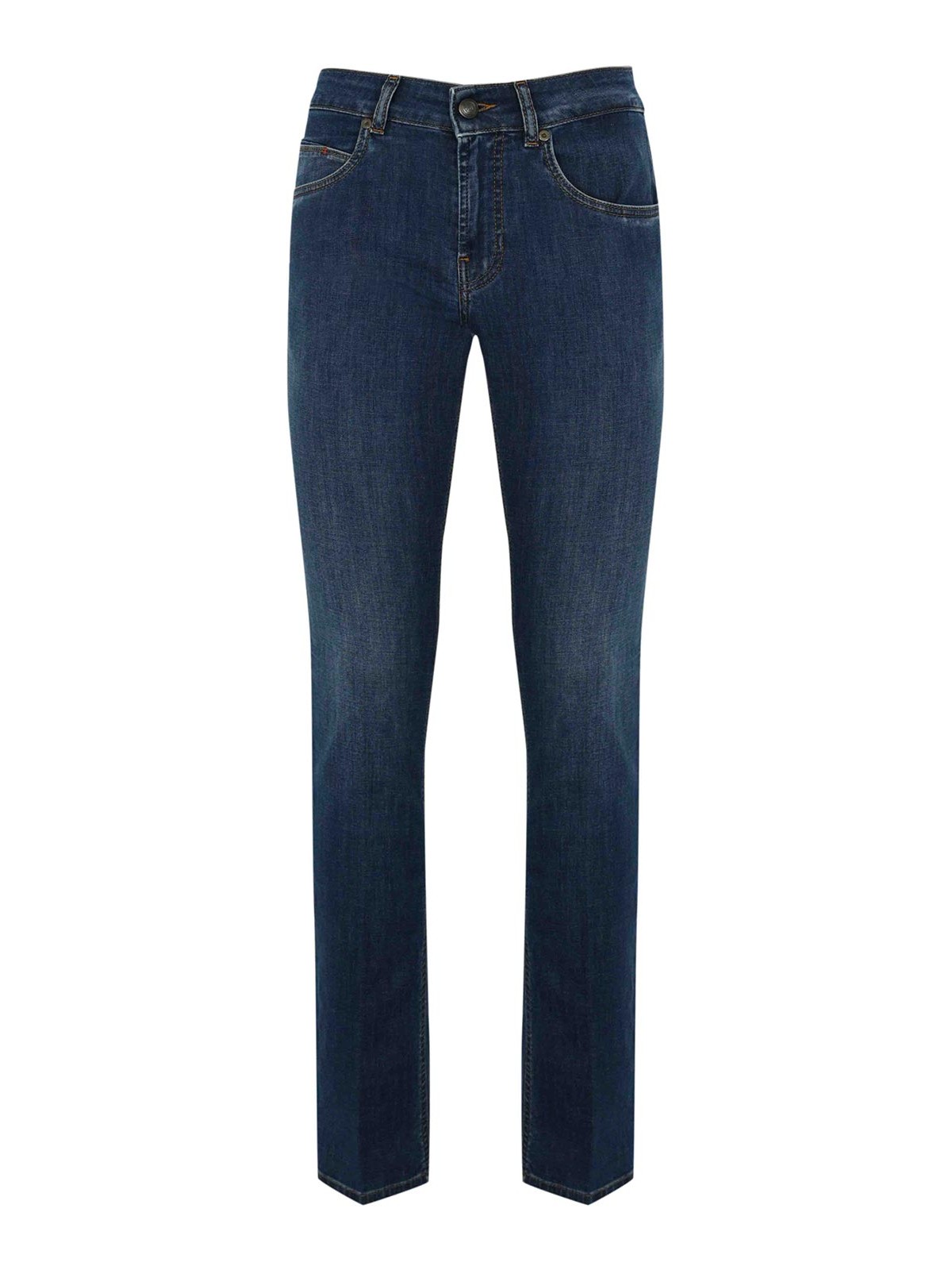 Fay Dark Denim Five-pocket Jeans In Blue