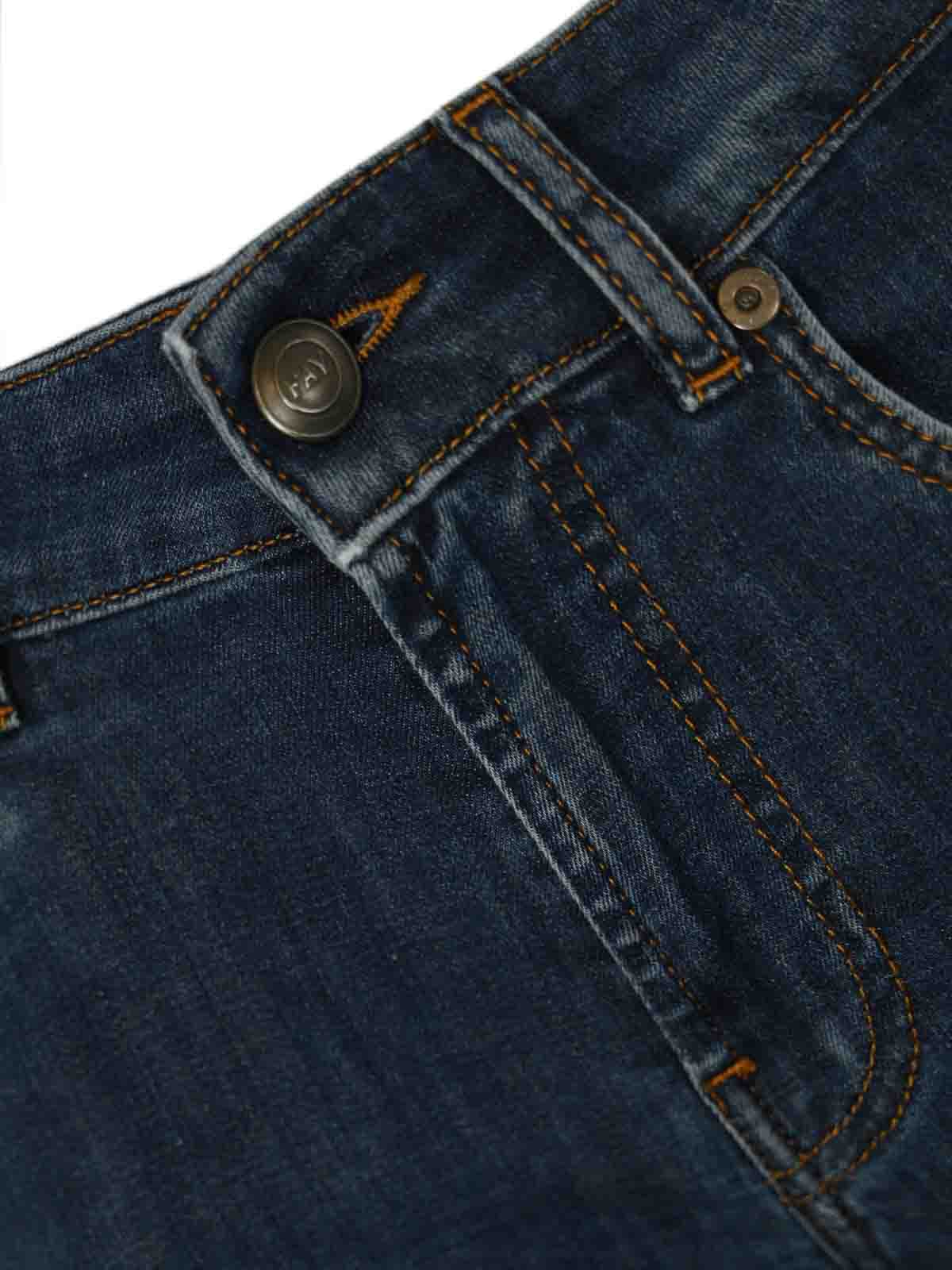 Fay Dark Denim Five-pocket Jeans In Blue
