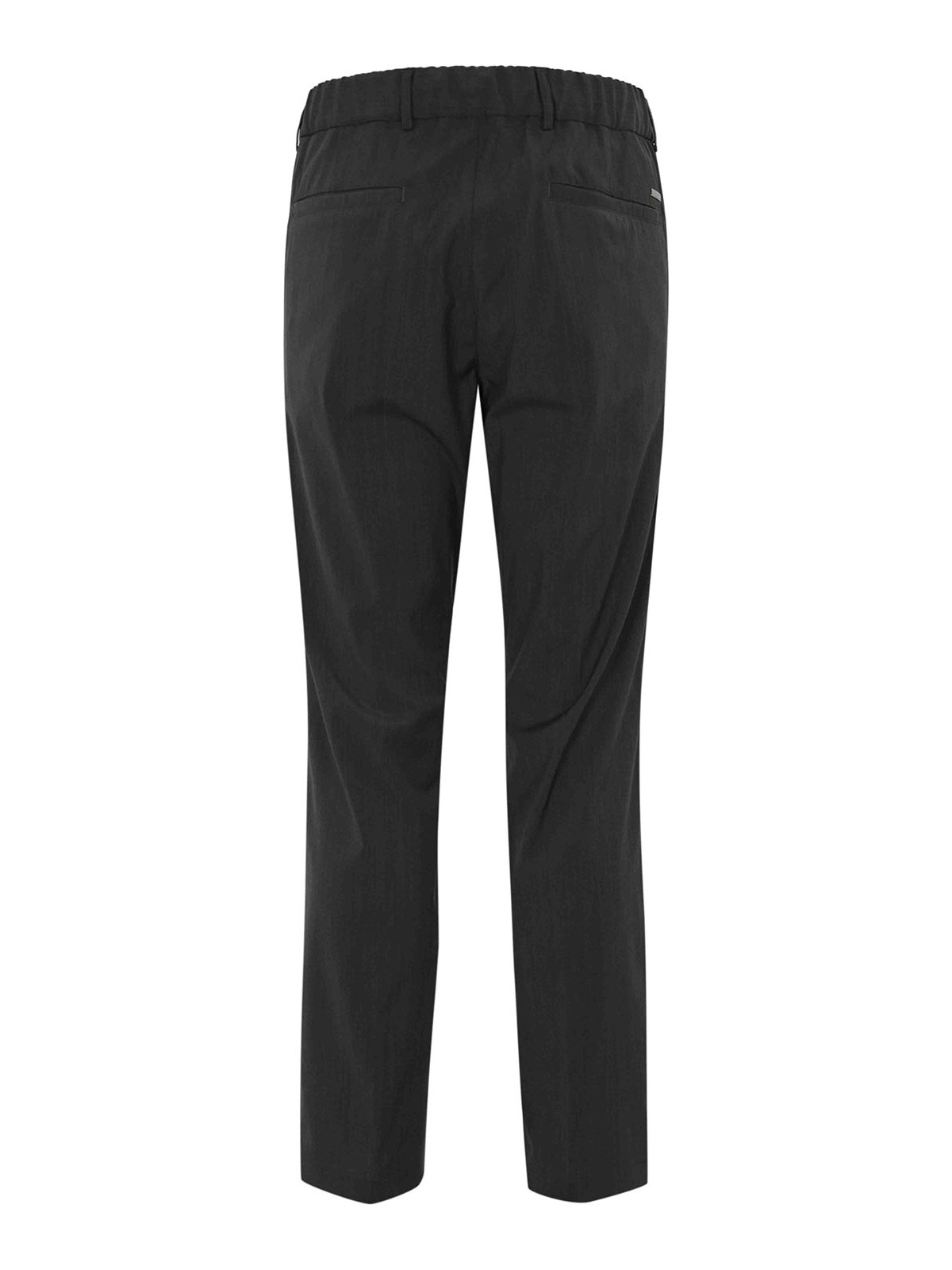 Herno Wool Blend Trousers With Pleats In Black