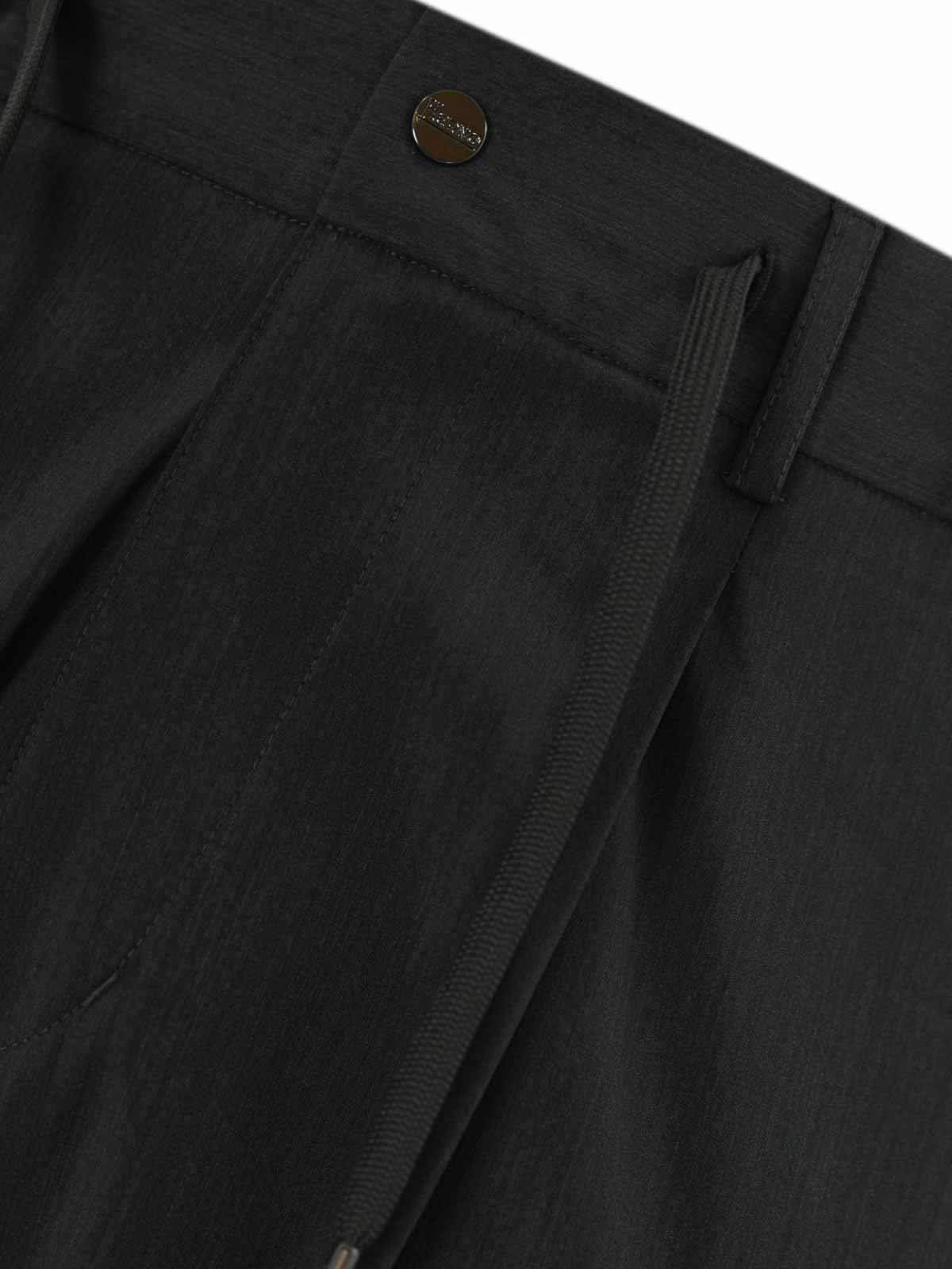 Herno Wool Blend Trousers With Pleats In Black