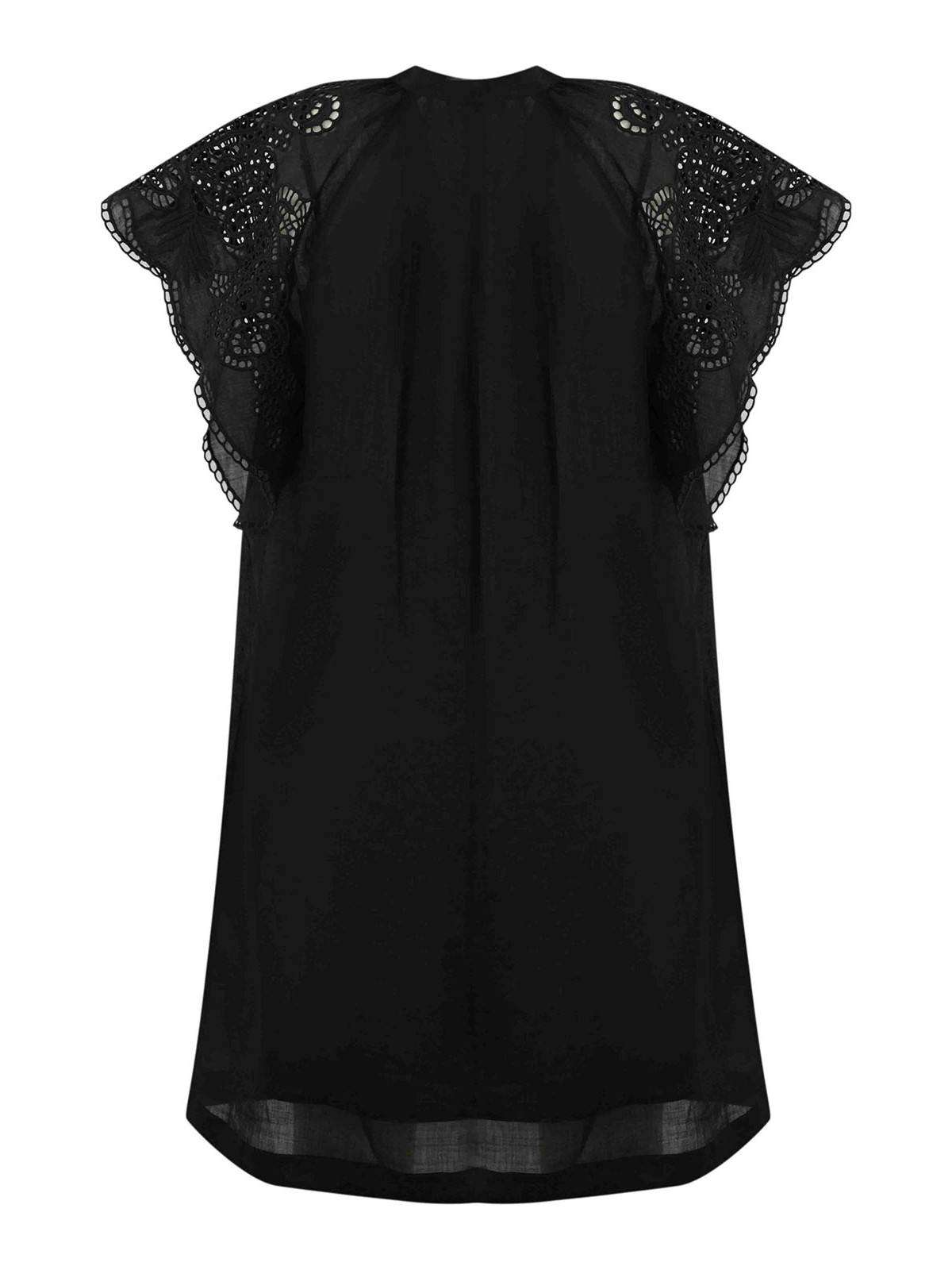 Max Mara Astor Short Dress In Ramie Canvas In Black