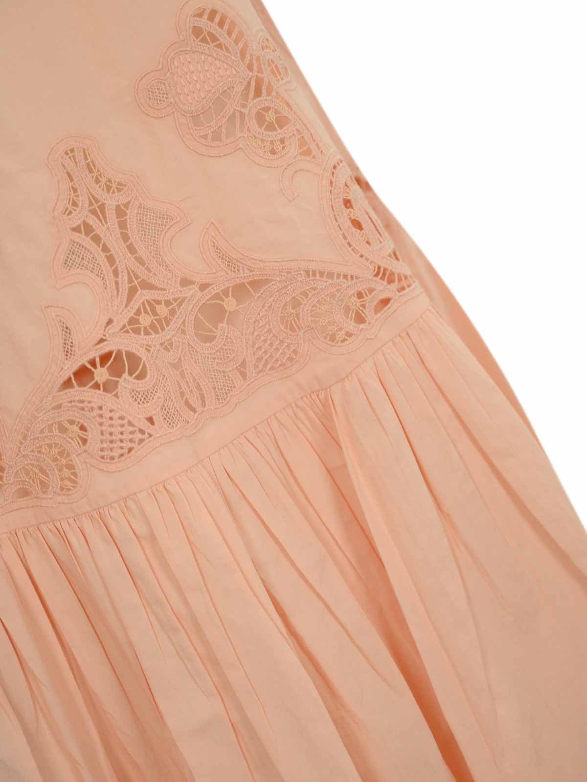 Twinset Long Cotton Dress With Embroidery In Pink