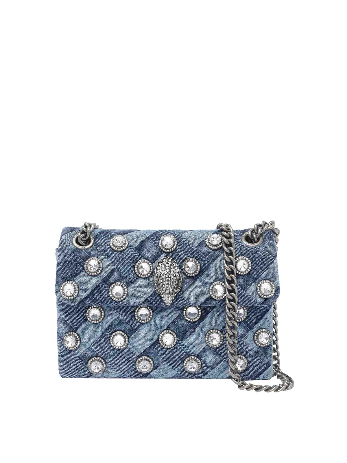 Kurt Geiger Denim Mini Kensington Crystals Crossbody Bag