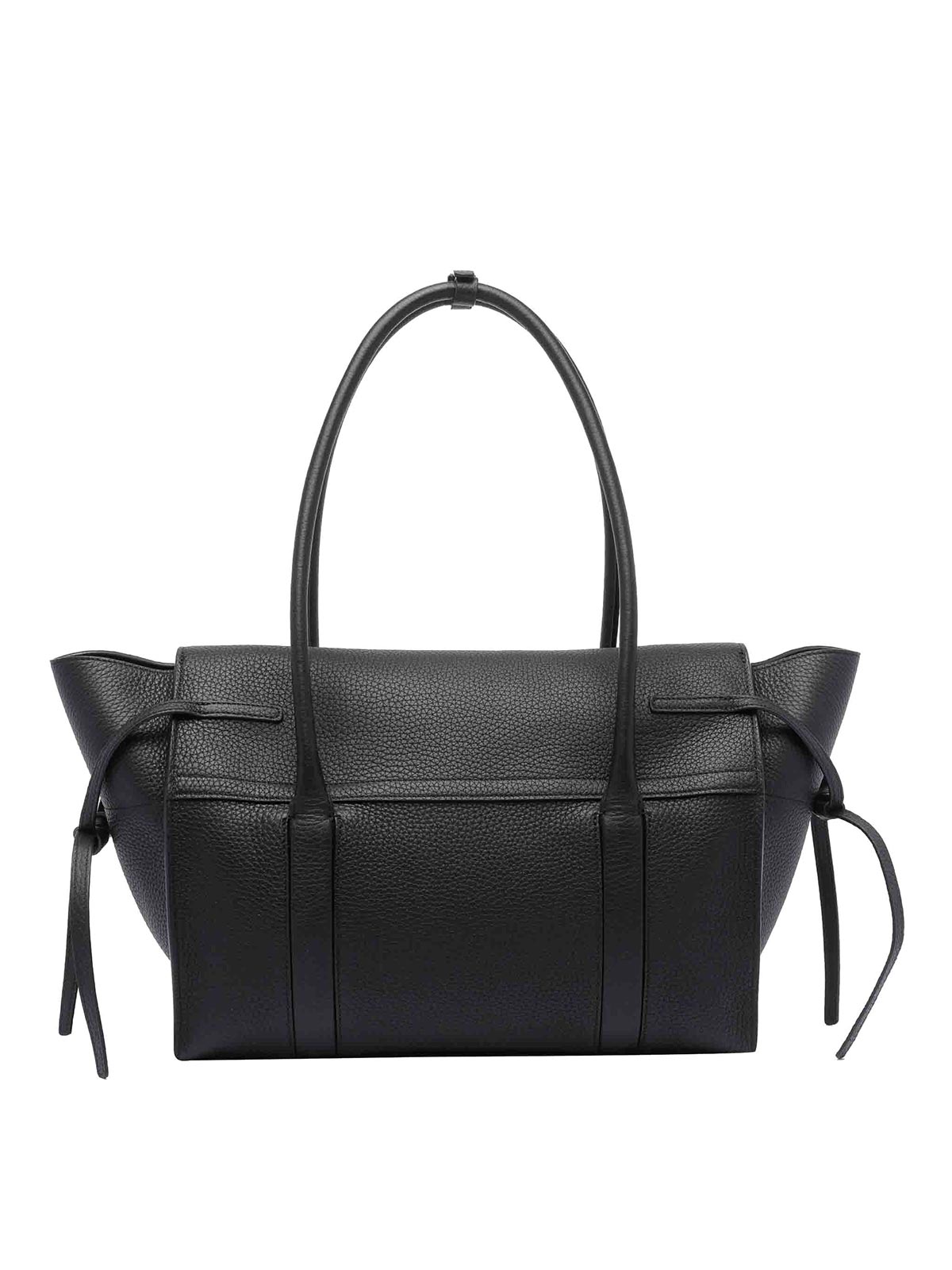 Mulberry Babyswater Textured Leather Shoulder Bag With Side Ties In Black