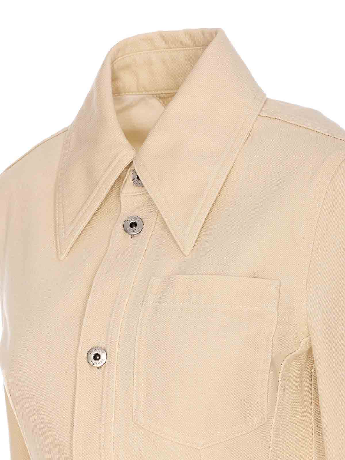 Bottega Veneta Long Sleeves Pointed Collar Jacket With Front Pocket In Yellow