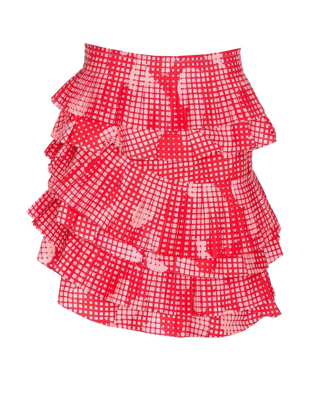 ミニスカート ESSENTIEL ANTWERP HUPAUL RUFFLE MINI SKIRT White asymetrical layered mini skirt | Essentiel Antwerp Italy