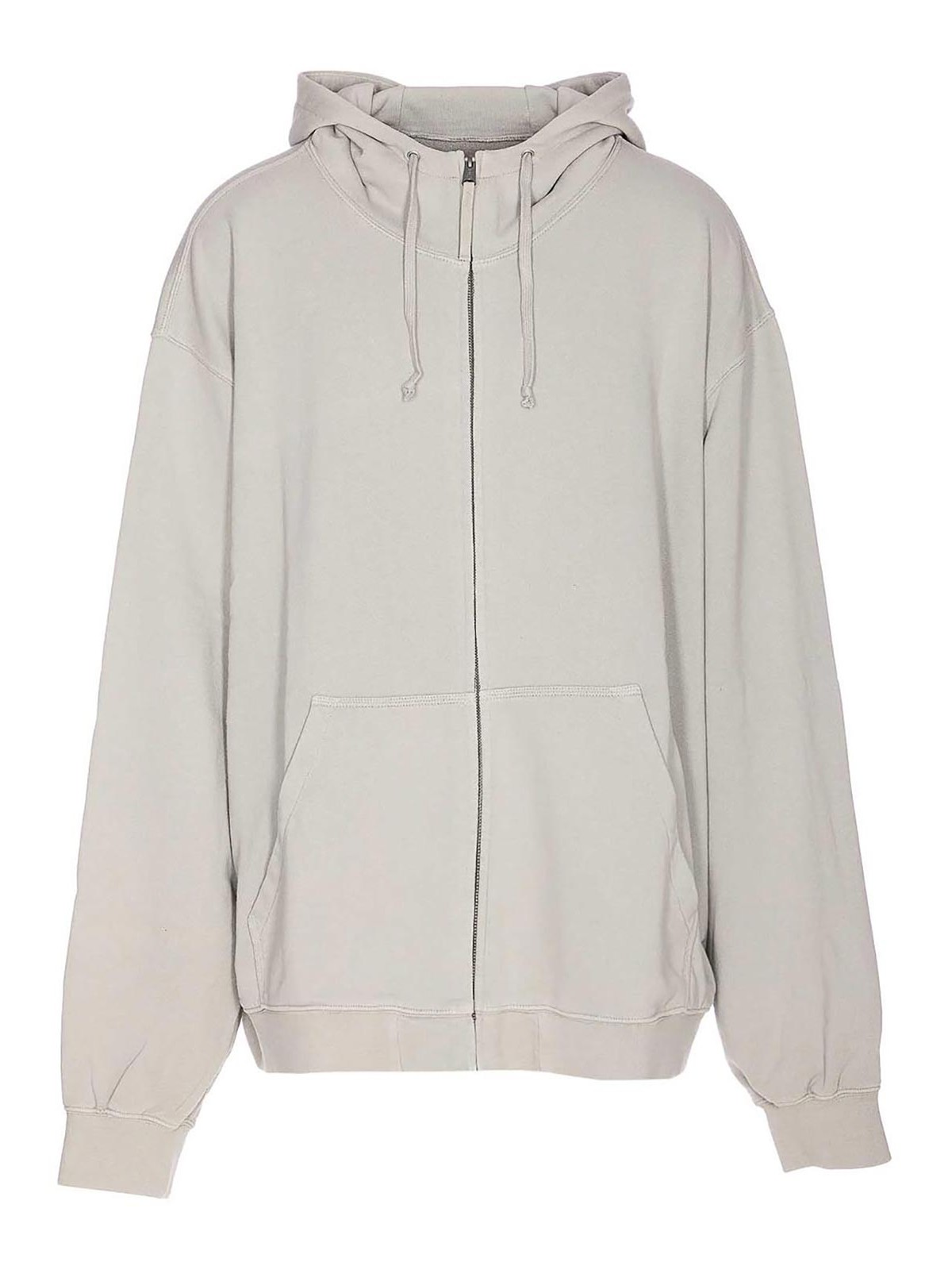 Maison Margiela Oversized Écru Hoodie With Numeric Logo In Gray