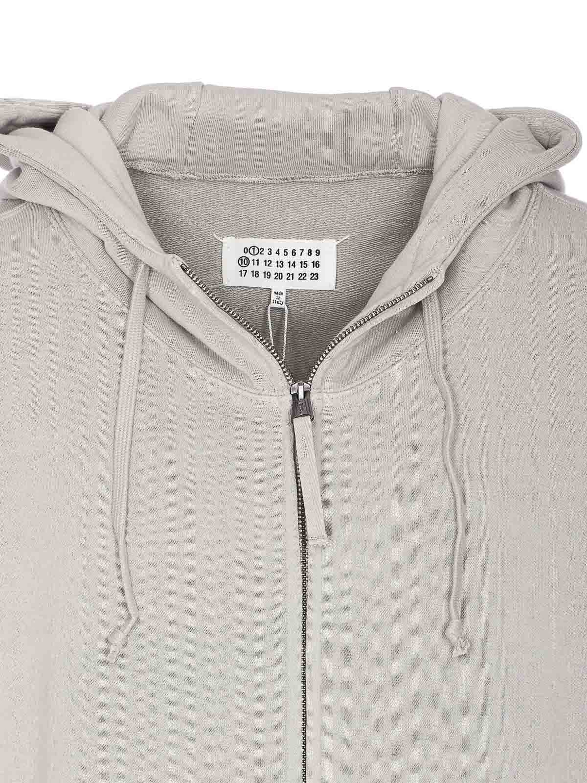 Maison Margiela Oversized Écru Hoodie With Numeric Logo In
