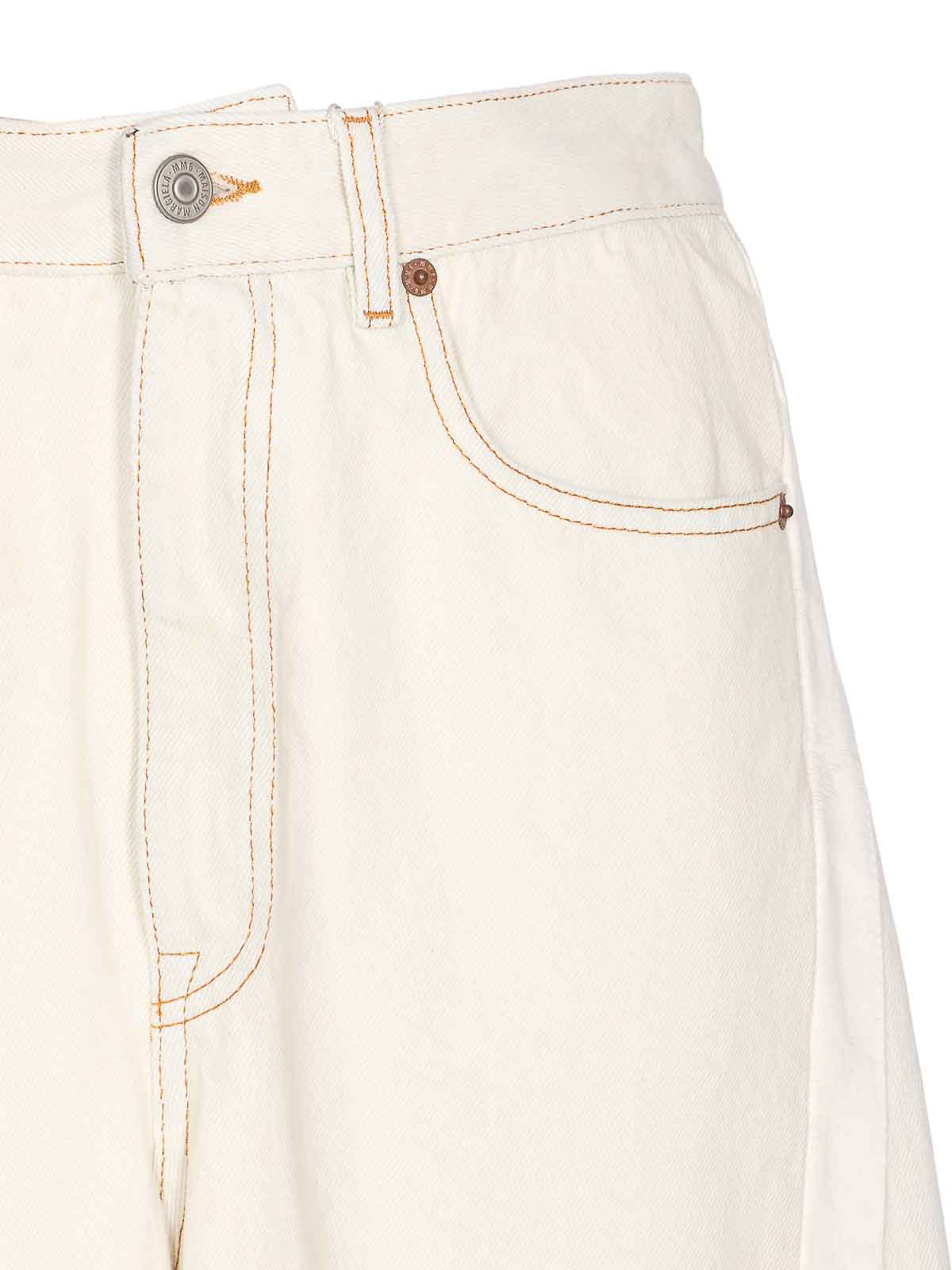 Mm6 Maison Margiela Jeans In White
