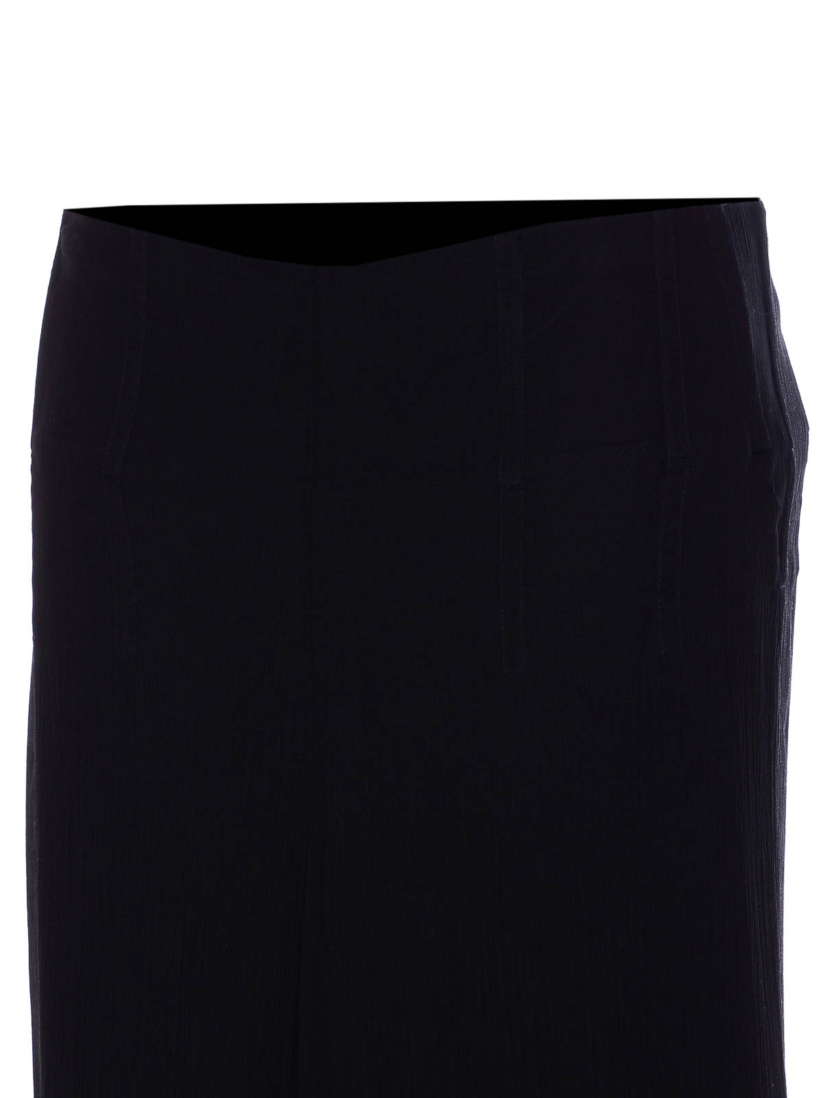 Victoria Beckham Asymmetric Hem Midi Skirt With Sheer Overlay In Black