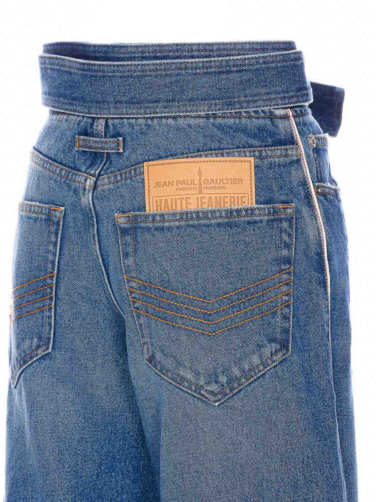 デニム・ジーパン JEAN PAUL GAULTIER Women Denim Pants JE164D01357 BLUE Jean Paul Gaultier lace-up Detail Jeans | Blue | FARFETCH