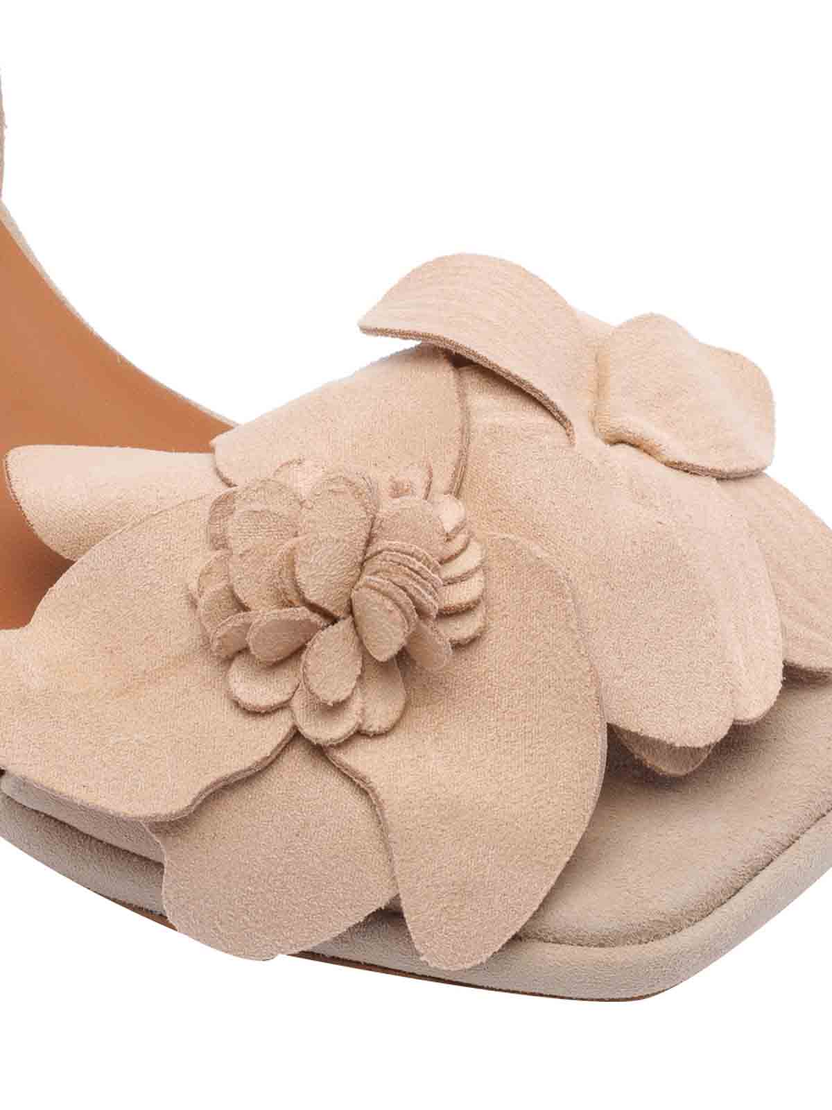 パンプス ANGEL ALARCON Women Sandals 25076 526JTAUPE Beige FLEUR - 25076 - SUEDE – Ángel Alarcón