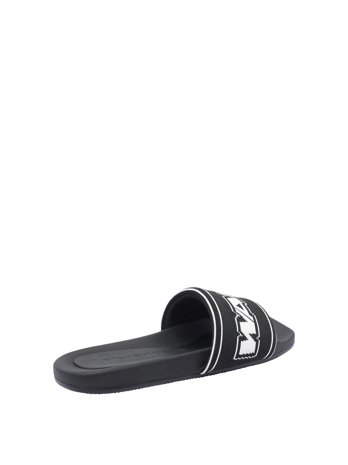 Alexander Wang Logo Pool Slides - Black - Women | 30325S002001