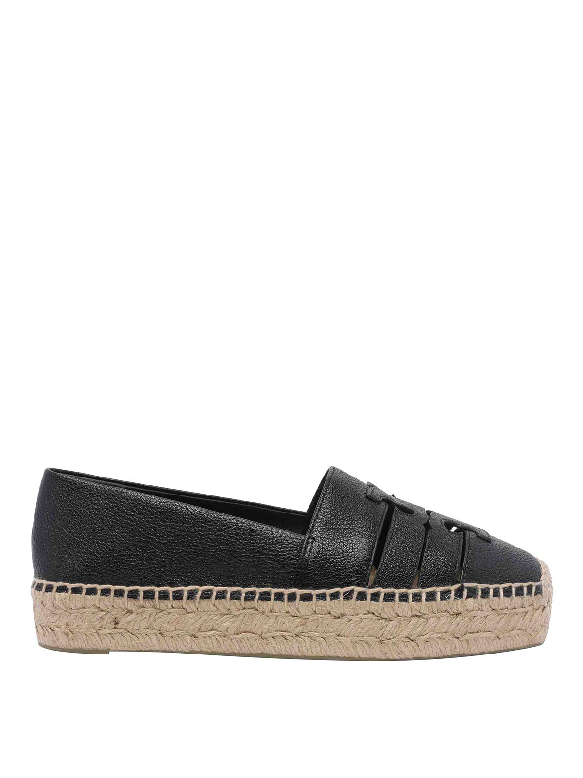 Tory Burch Black Ines Multi Strap Platform Espadrilles