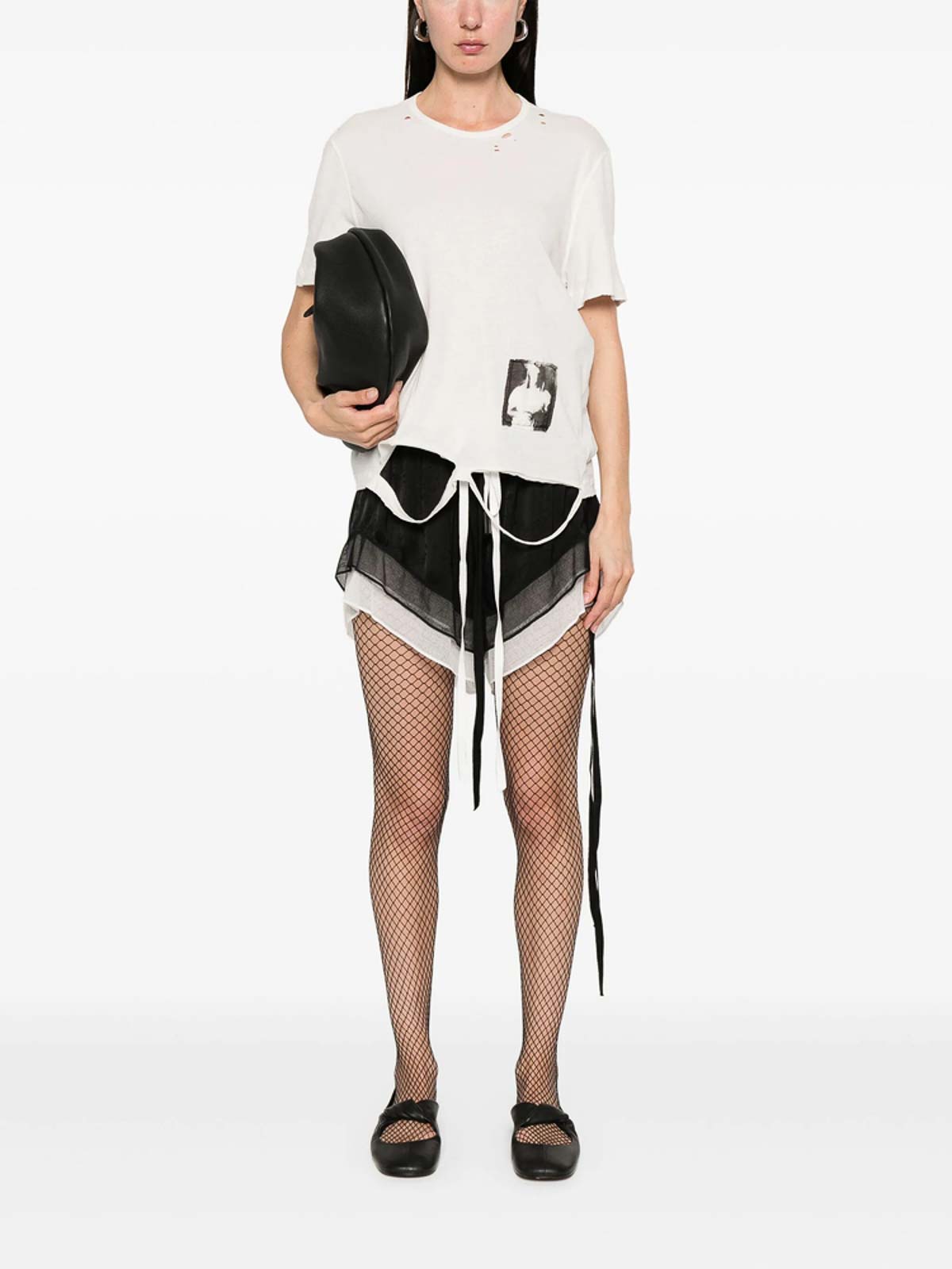 Ann Demeulemeester Patches-detailed T-shirt In White