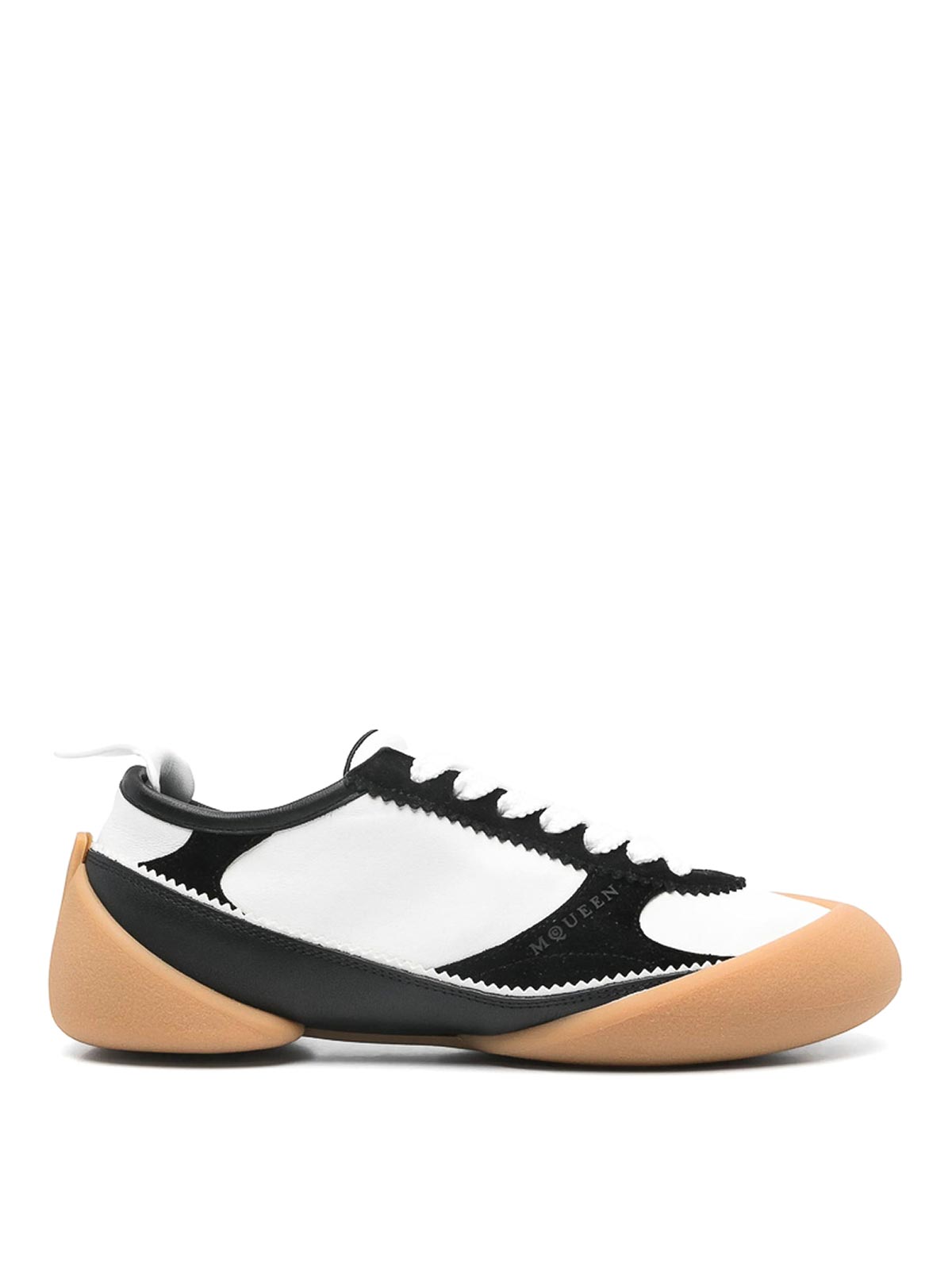 Alexander Mcqueen Oversized Calfskin Sneakers With Distinctive Rounded Sole In Multi