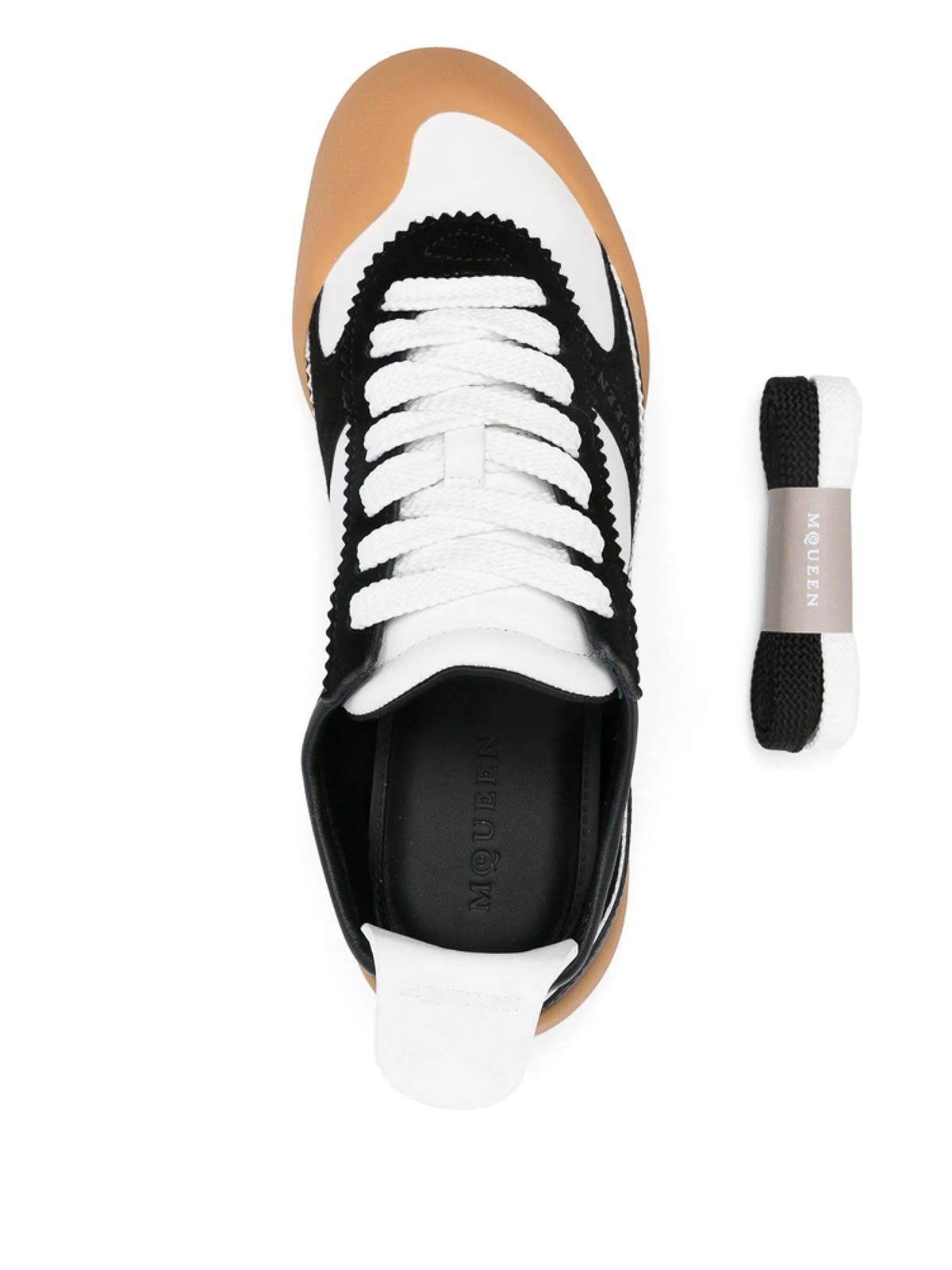 Alexander Mcqueen Oversized Calfskin Sneakers With Distinctive Rounded Sole In Multi