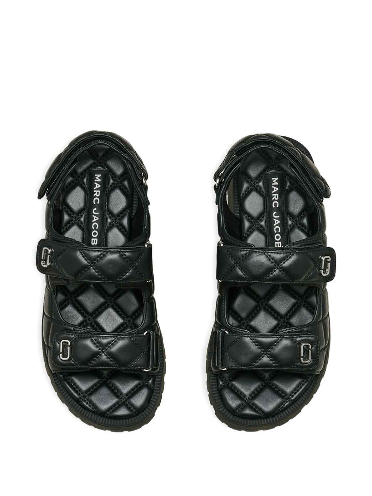 Marc Jacobs The Quilted Sunny Sandals In Black