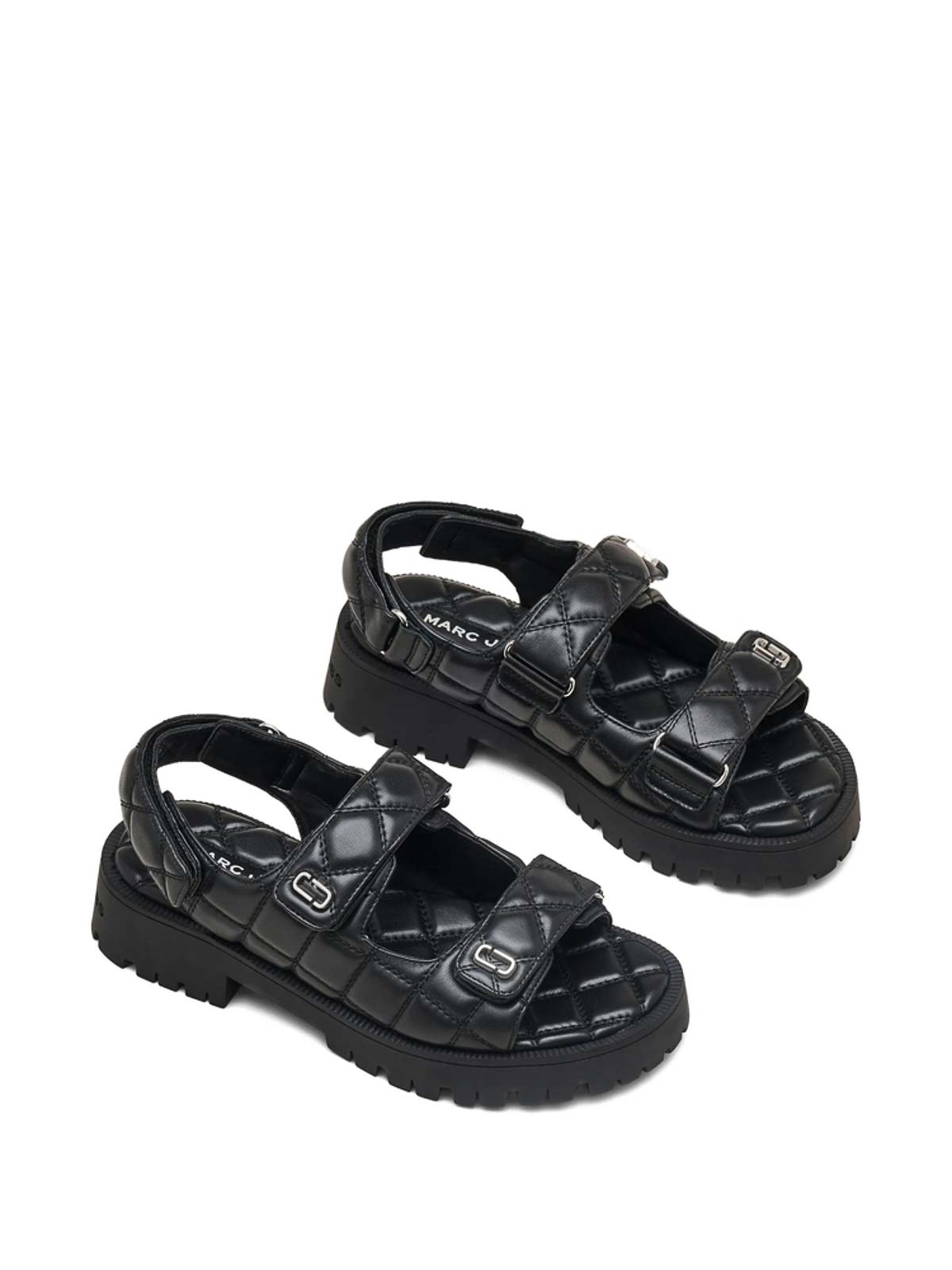 Marc Jacobs The Quilted Sunny Sandals In Black
