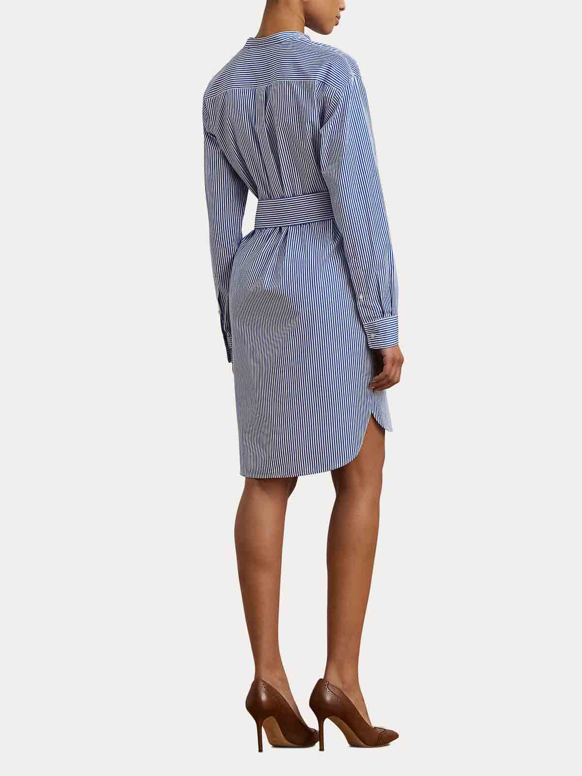 Ralph Lauren Kinley Long Sleeve Day Dress In Blue