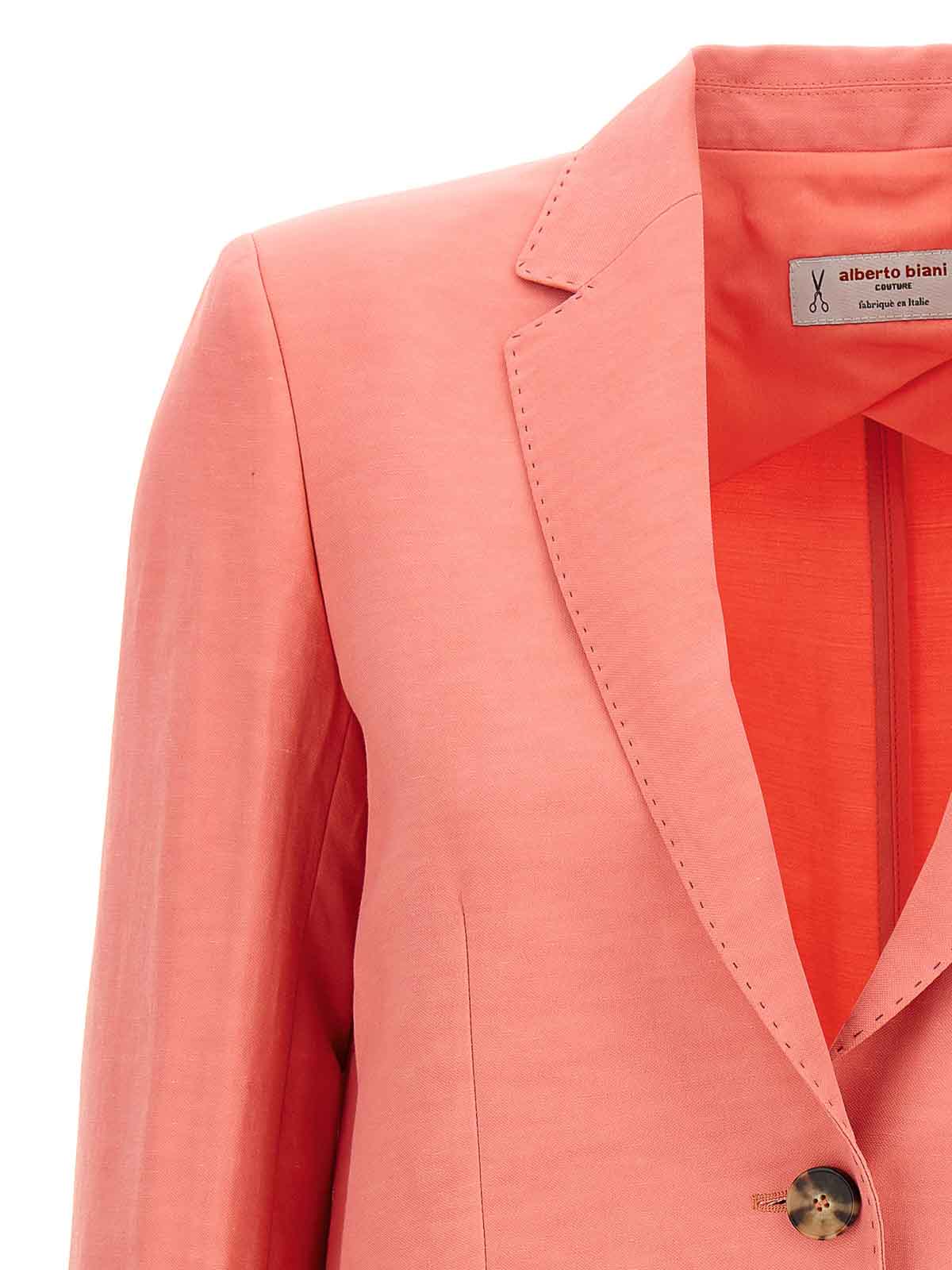 Alberto Biani Coral Pink America Blazer In Pink