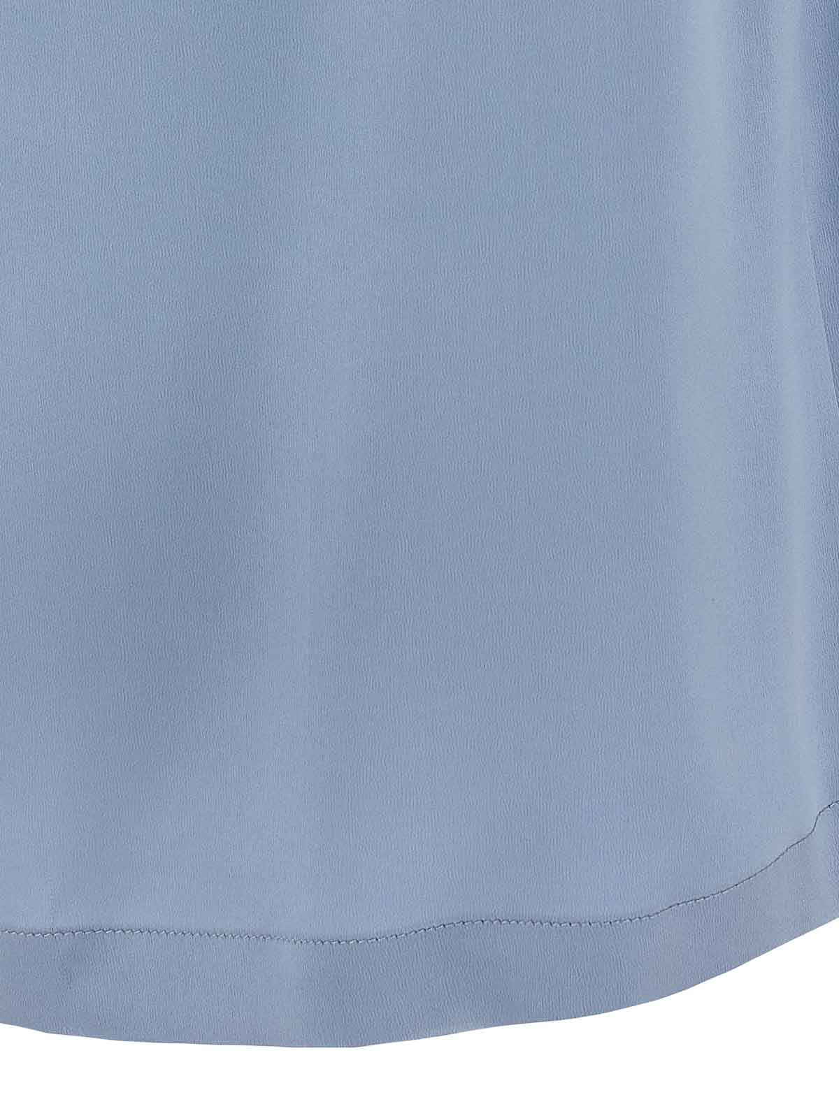 Brunello Cucinelli Silk Cap Sleeve T-shirt With Keyhole Back In Blue