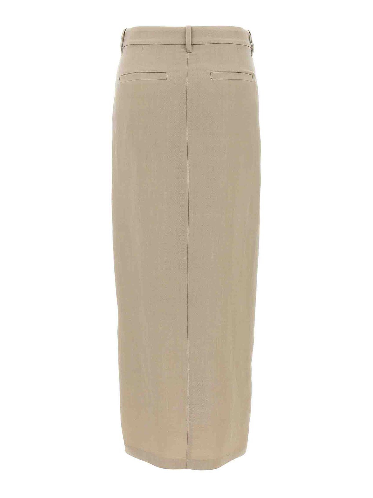 Brunello Cucinelli Wrap Skirt With Back Pockets And Belt Loops In Brown