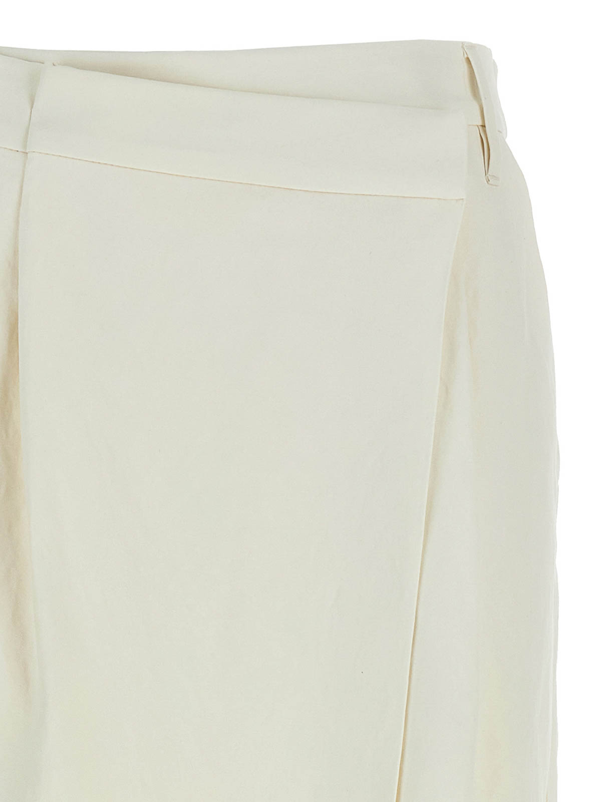 Brunello Cucinelli Midi Length Wrap Skirt With Back Pocket In White