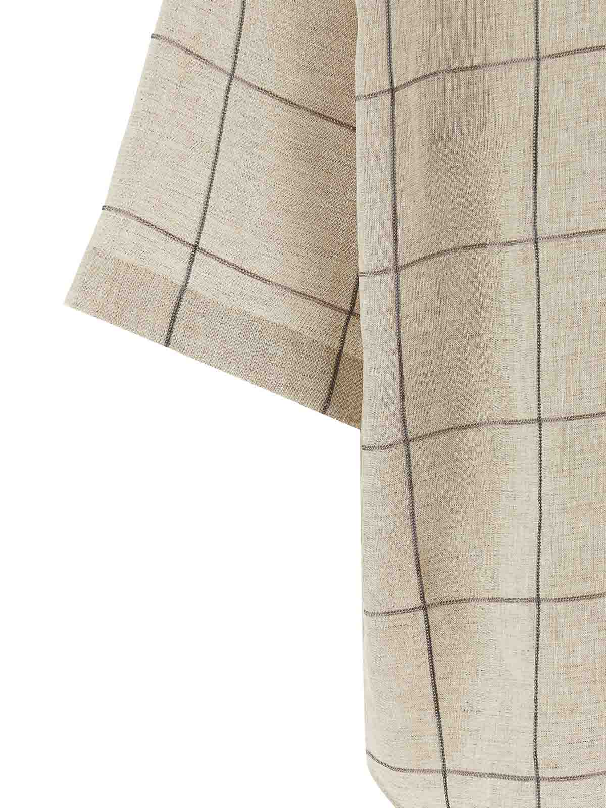 Brunello Cucinelli Checked Short-sleeved Shirt In Neutral