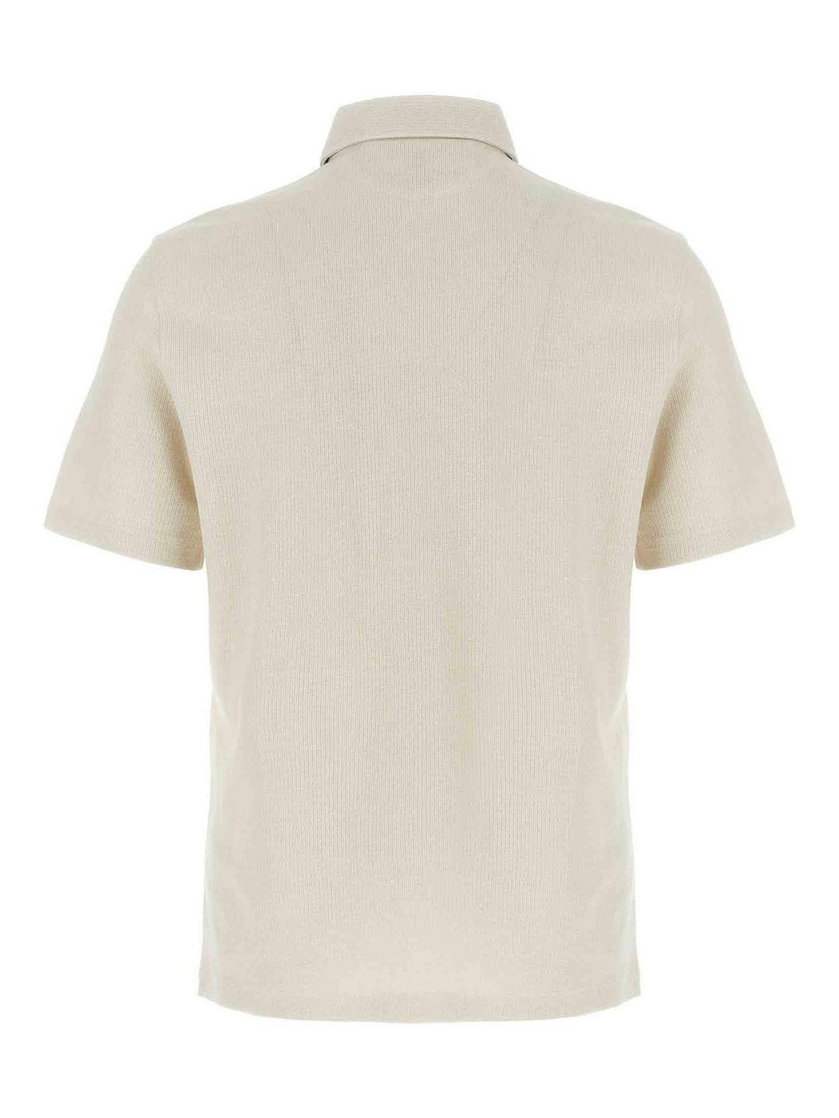 Brunello Cucinelli Linen Cotton Polo Shirt In Neutral