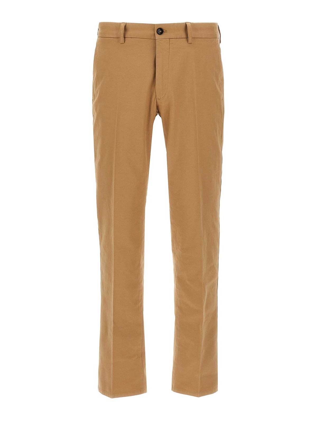 Incotex Slim Fit Cotton Twill Trousers In Brown