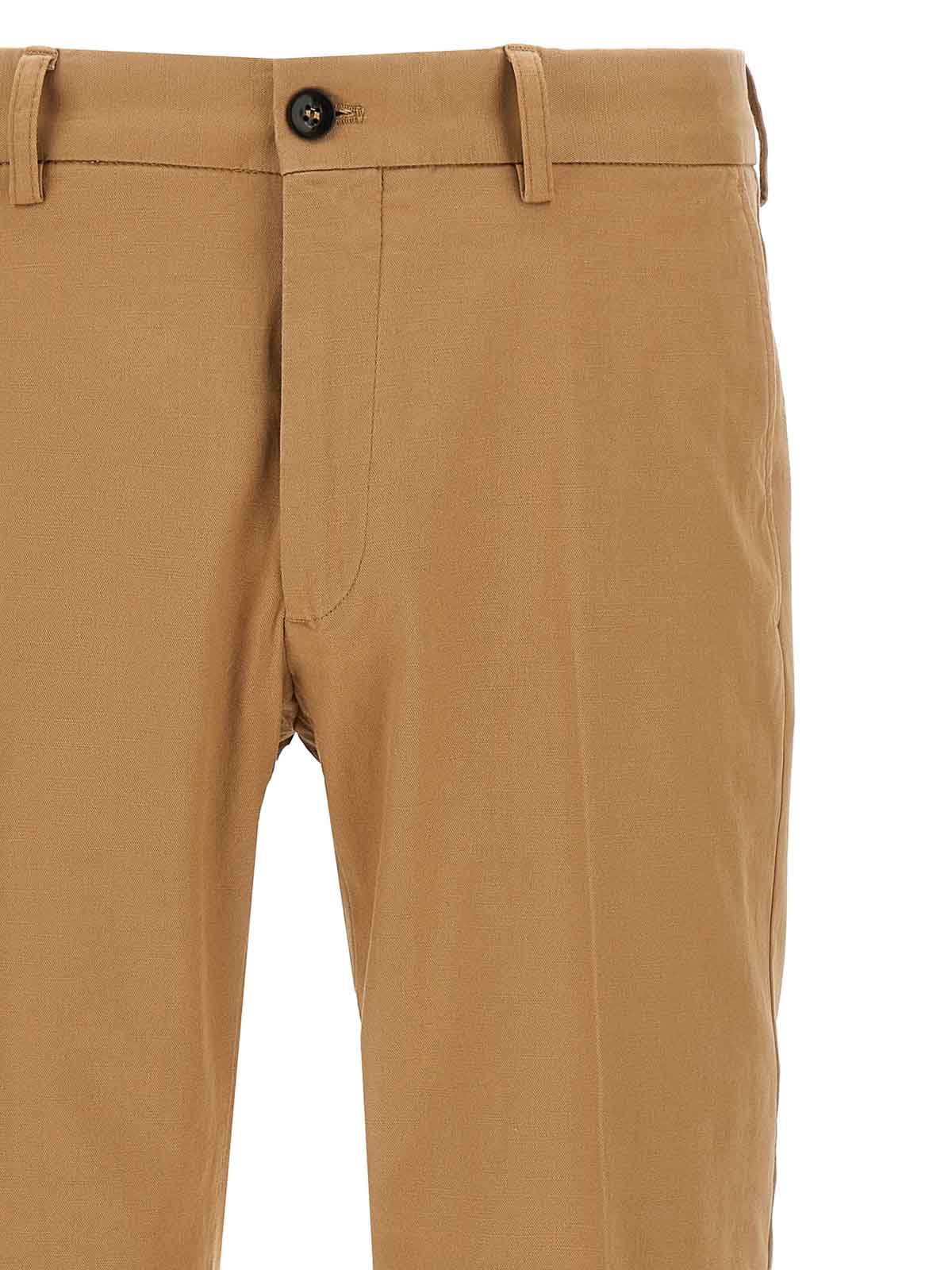 Incotex Slim Fit Cotton Twill Trousers In Brown