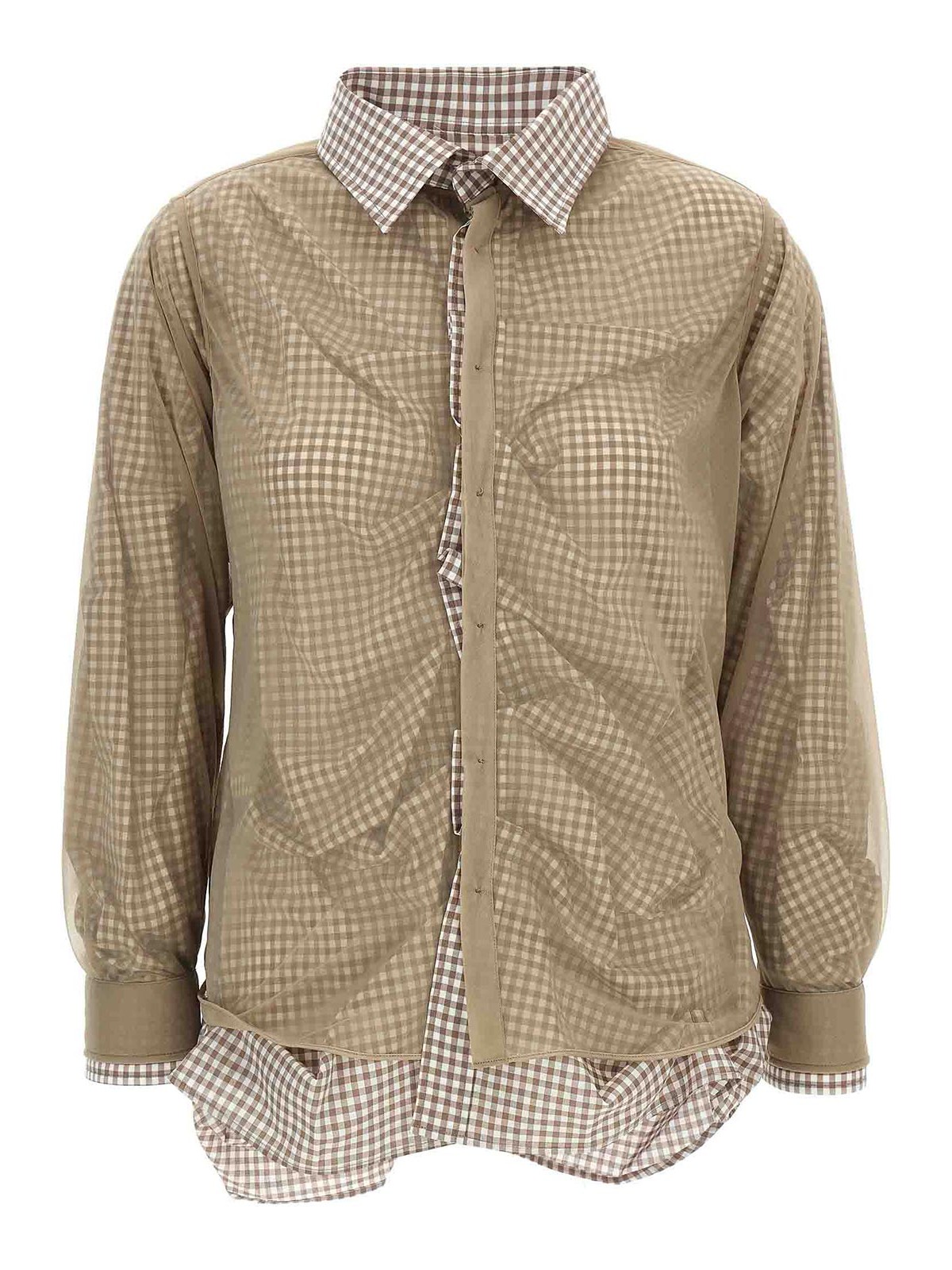 Maison Margiela Multilayer Shirt In Brown