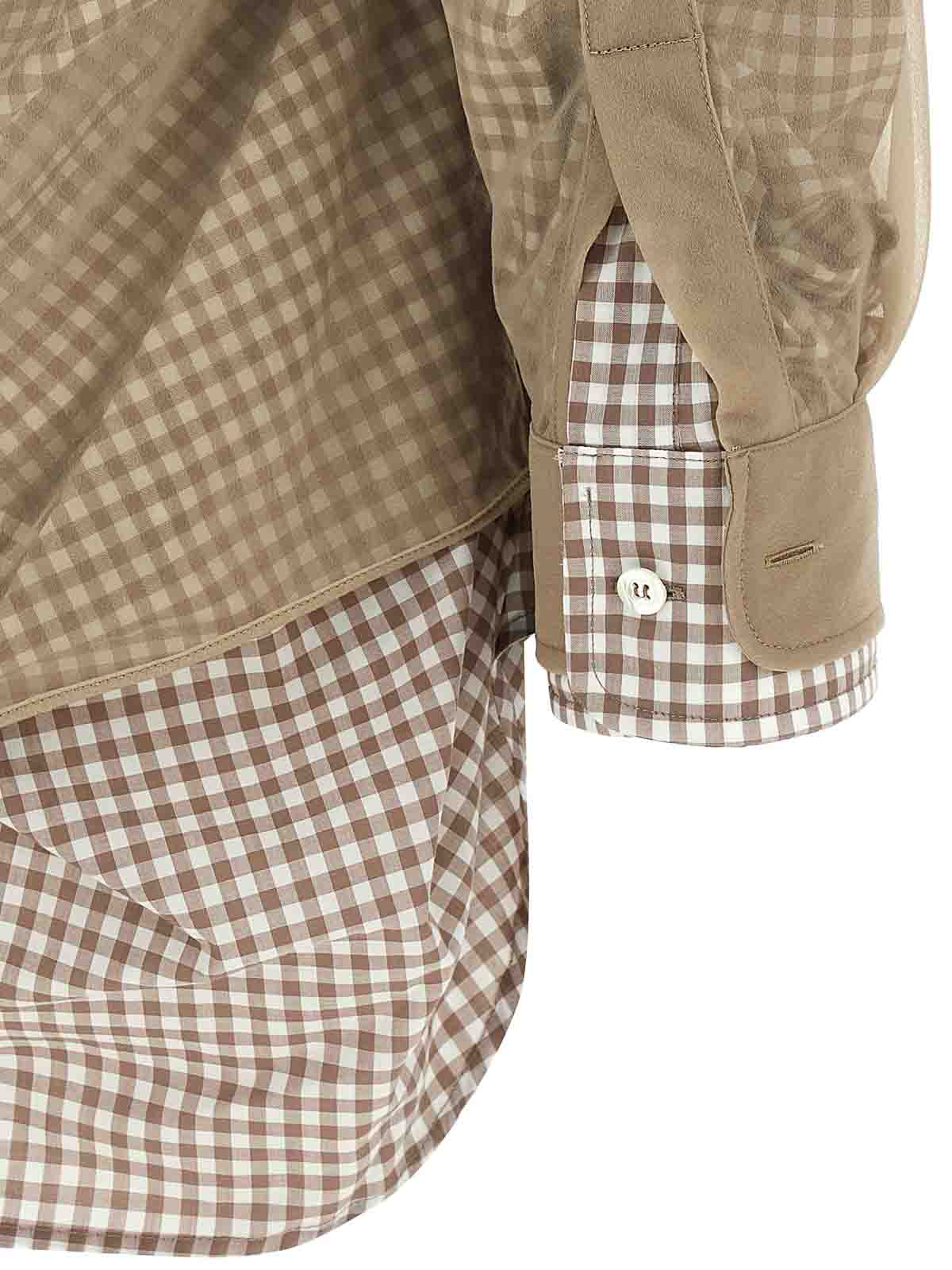 Maison Margiela Multilayer Shirt In Brown