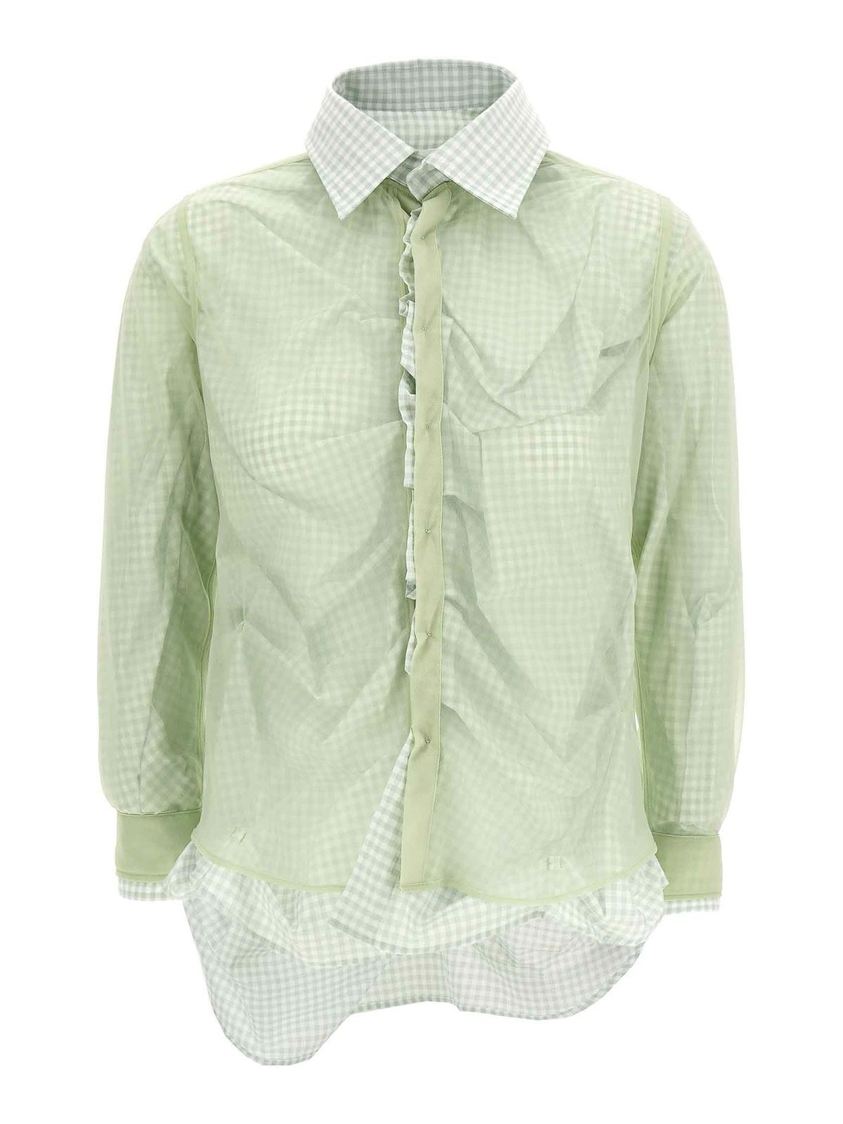 Maison Margiela Multi Layer Shirt Sweaters And Cardigans Green In Green