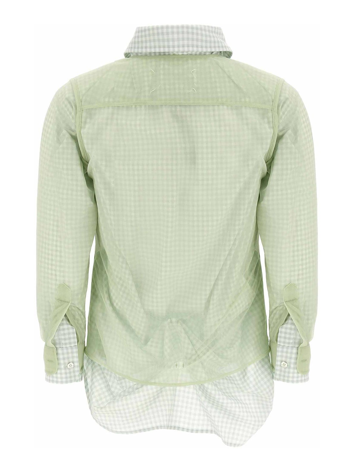 Maison Margiela Multi Layer Shirt Sweaters And Cardigans Green In Green