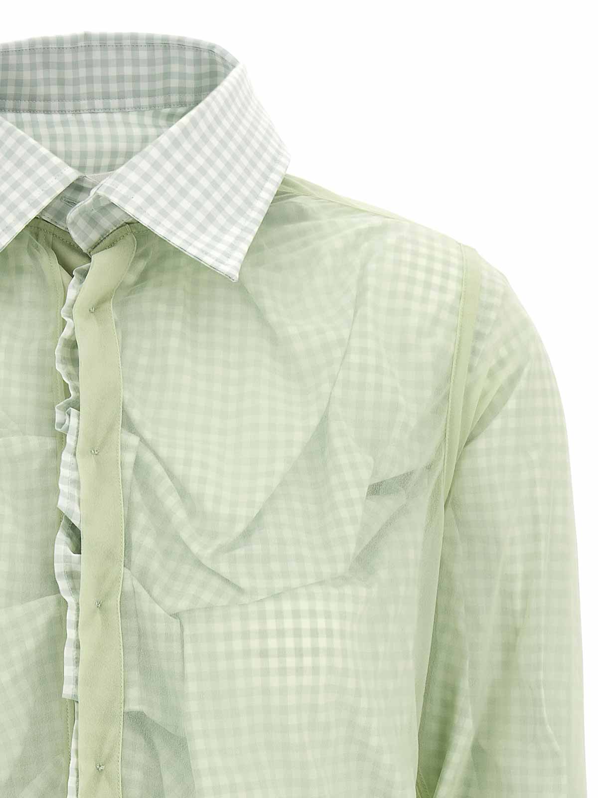 Maison Margiela Multi Layer Shirt Sweaters And Cardigans Green In Green
