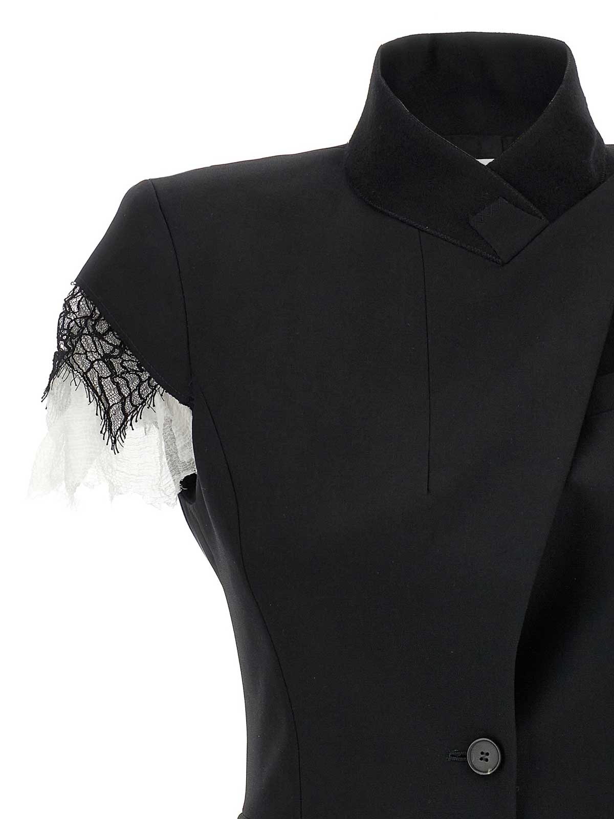 Alexander Mcqueen Lace Detail Blazer - Black | 822747QJADK1000