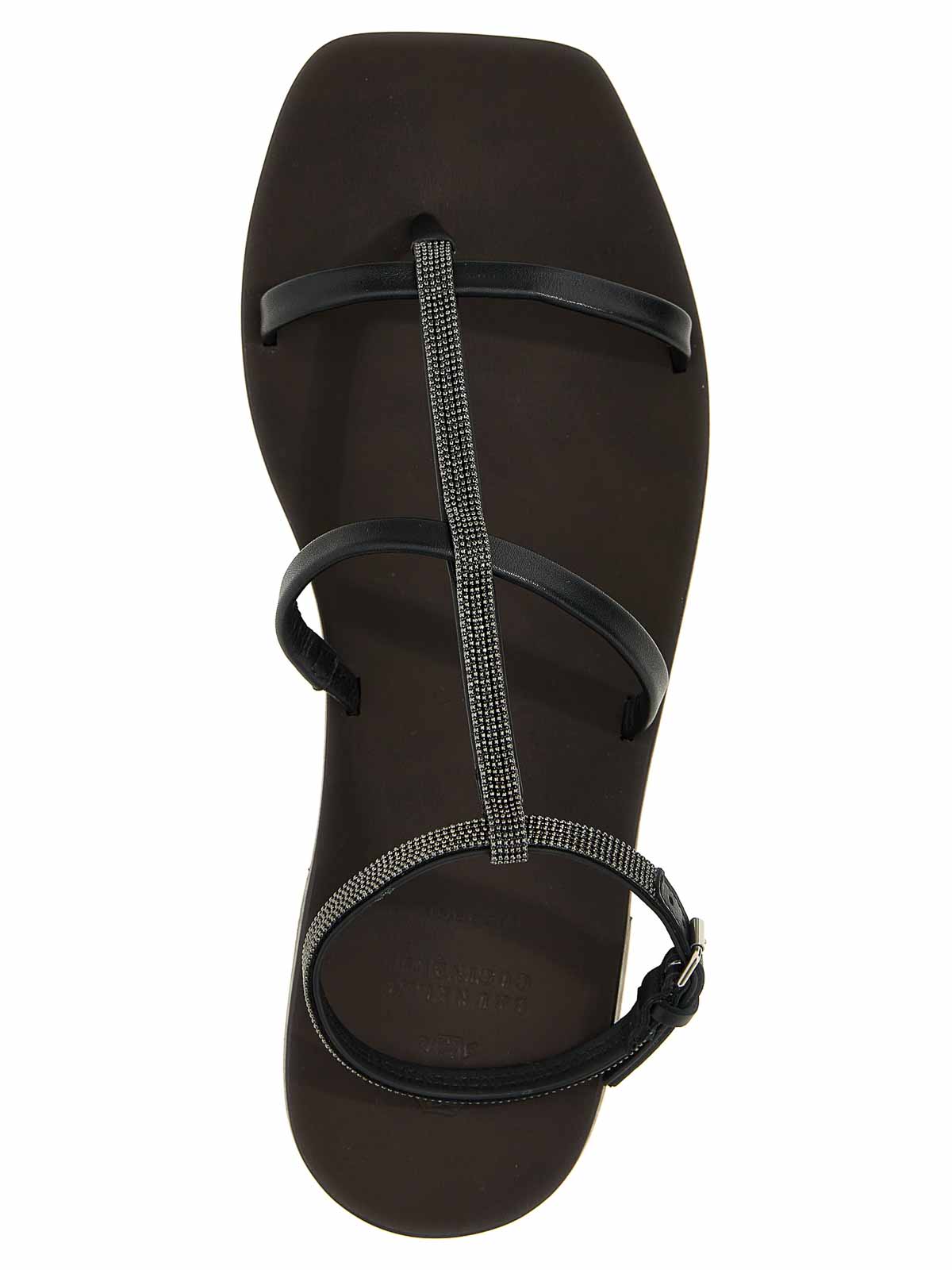 Brunello Cucinelli Precious Strap Sandals In Brown