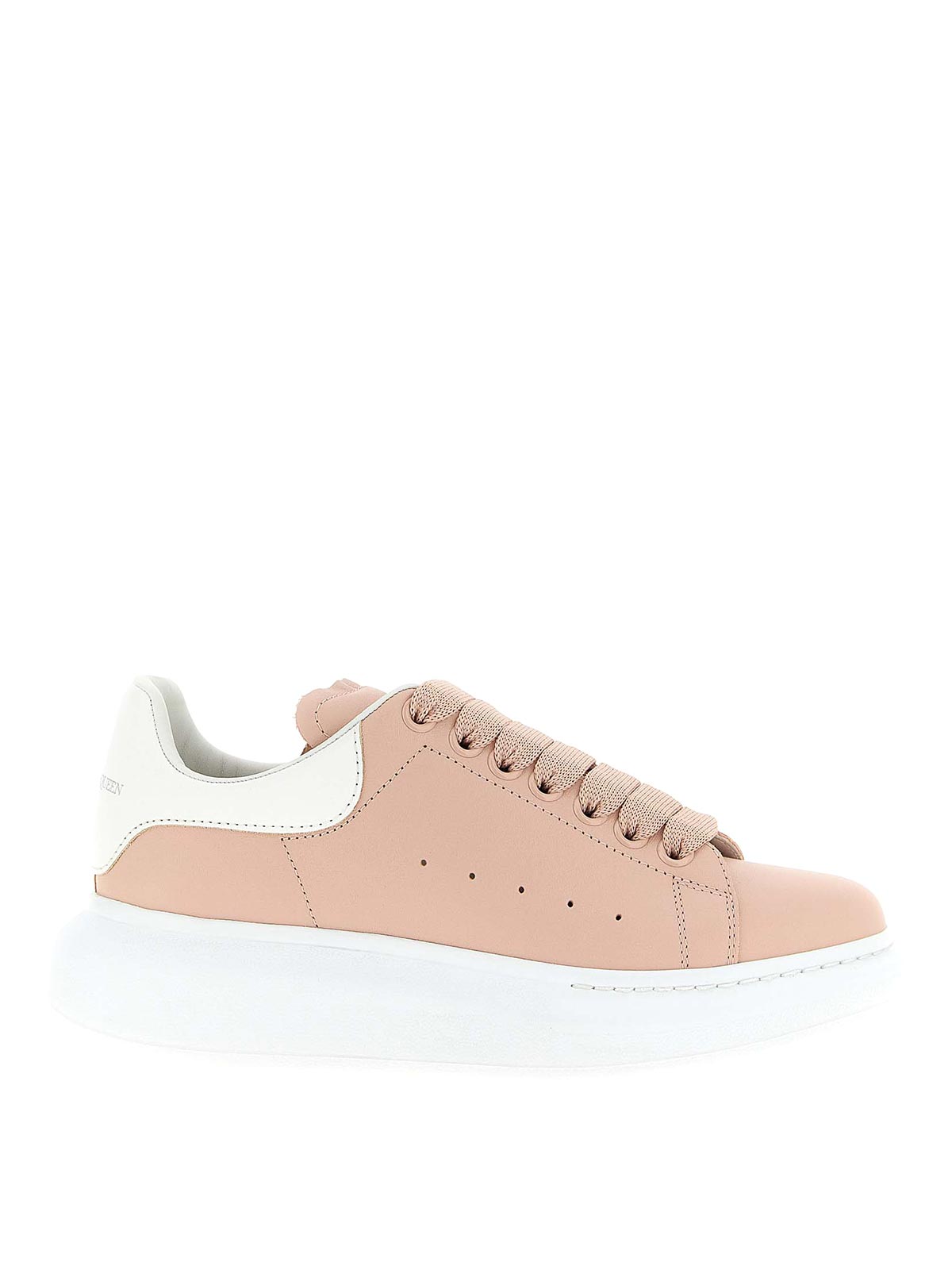Alexander Mcqueen Leather Lace-up Sneakers In Neutral