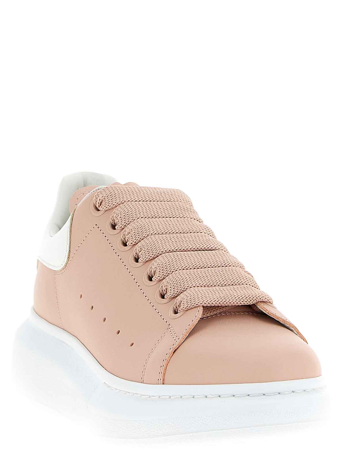 Alexander Mcqueen Leather Lace-up Sneakers In Neutral