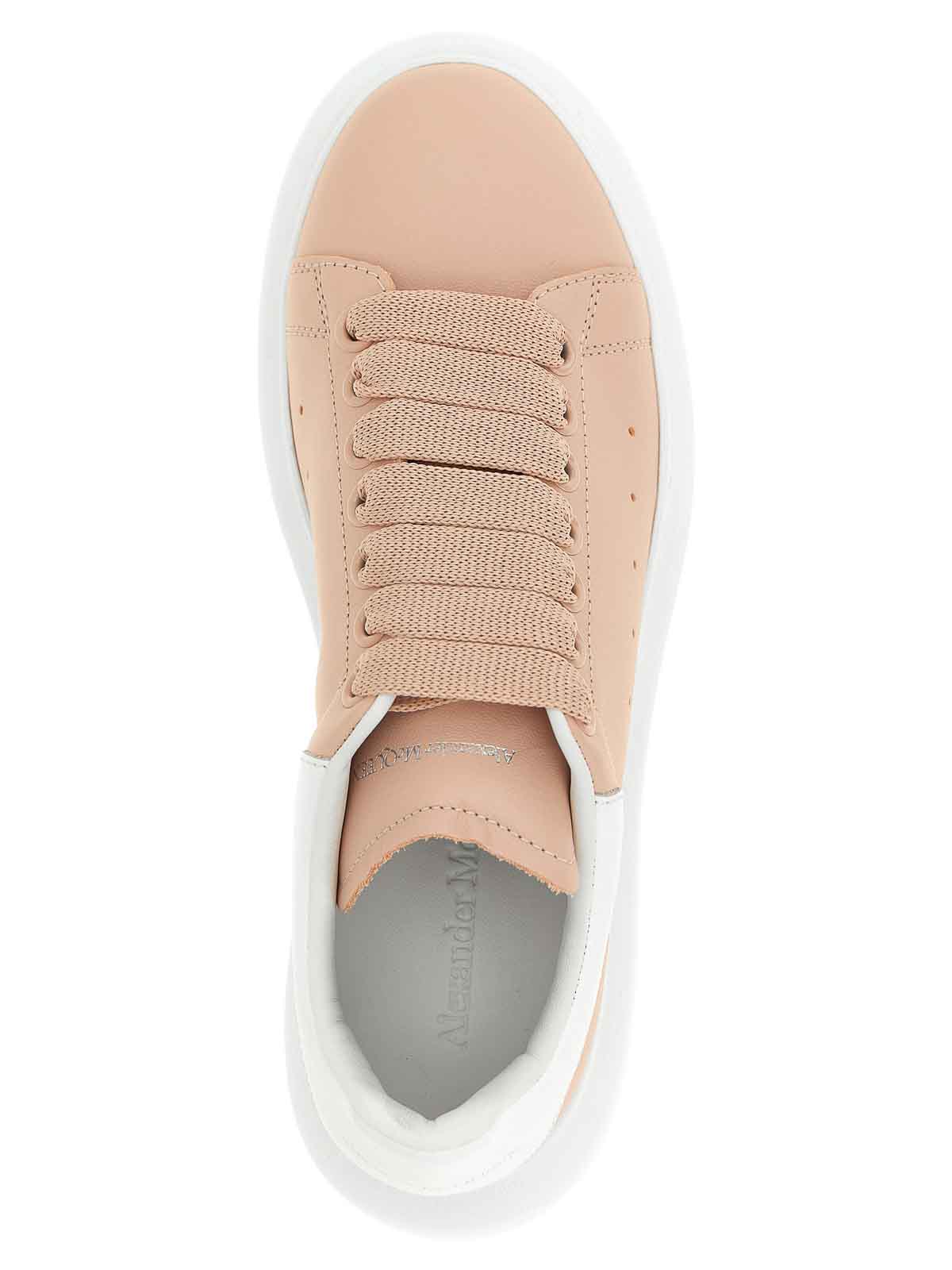 Alexander Mcqueen Leather Lace-up Sneakers In Neutral