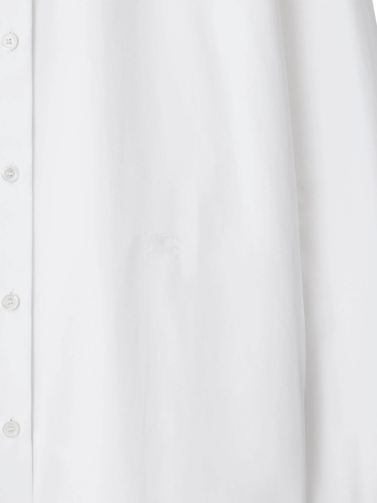 Burberry Cotton Poplin Shirt With Check Pattern Detail In White