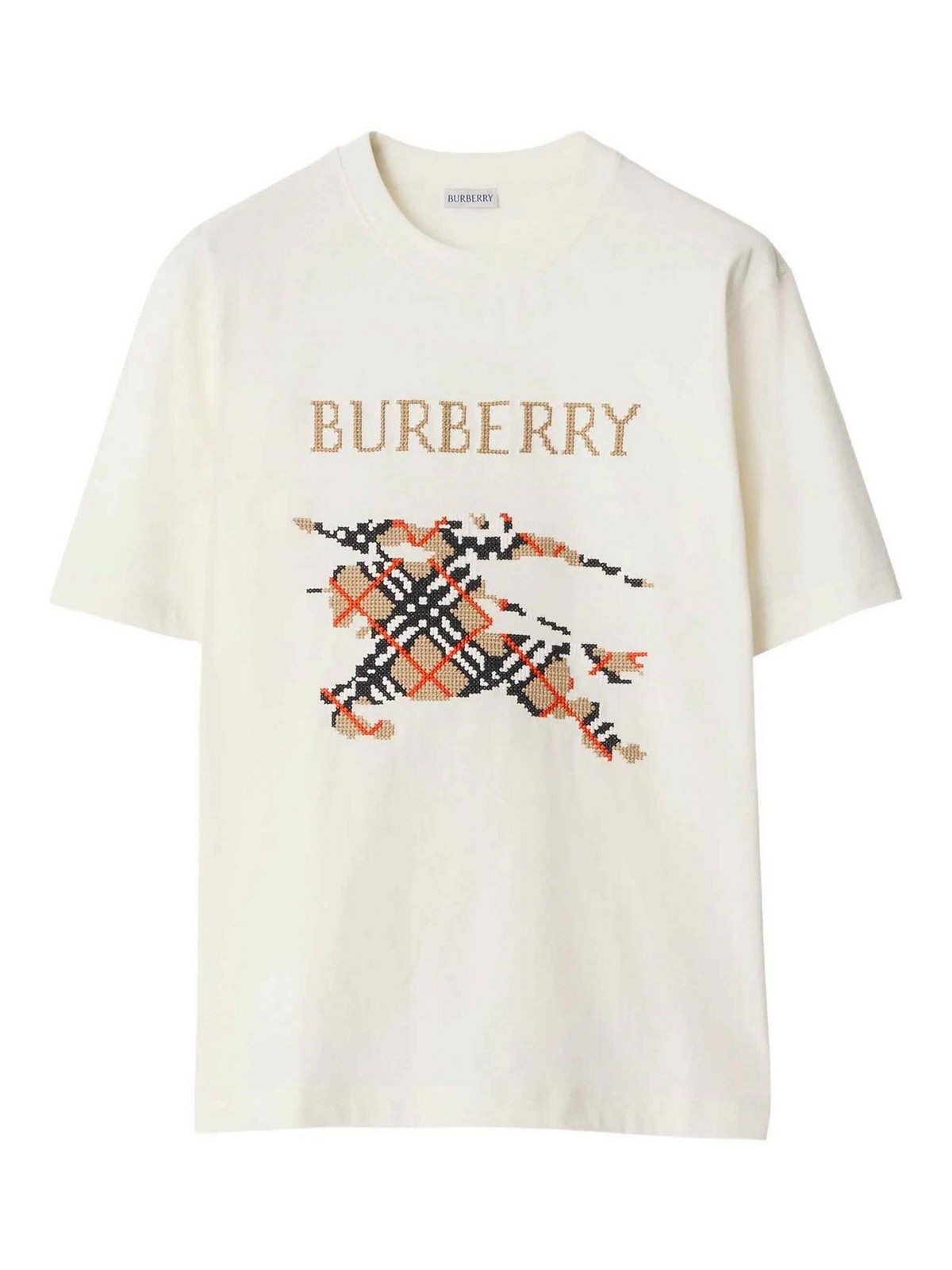 BURBERRY ホワイト Tシャツ BURBERRY バーバリー Tシャツ カットソー クルーネック 半袖