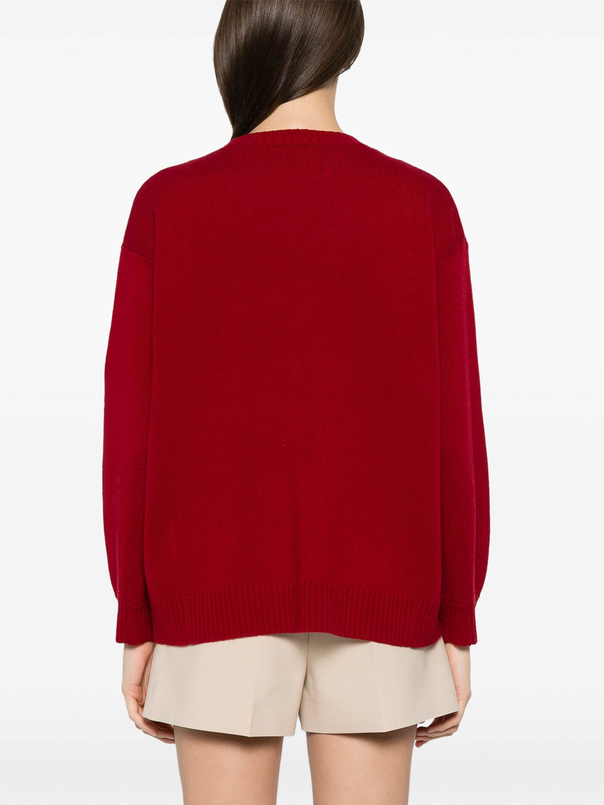 Max Mara Logo Wool And Cashmere Jumper In Red