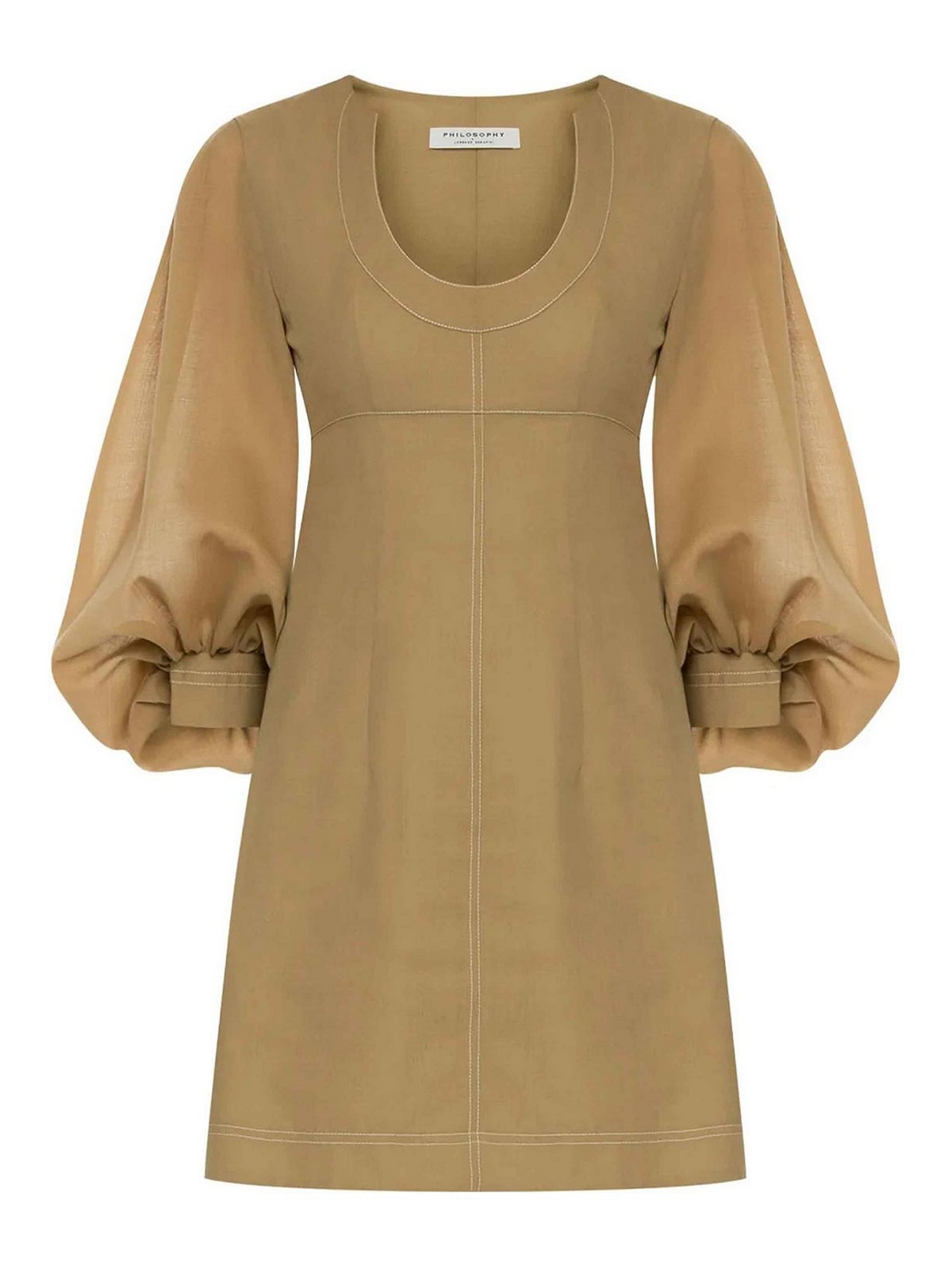 Philosophy Di Lorenzo Serafini Voile Dress Clothing In Gold