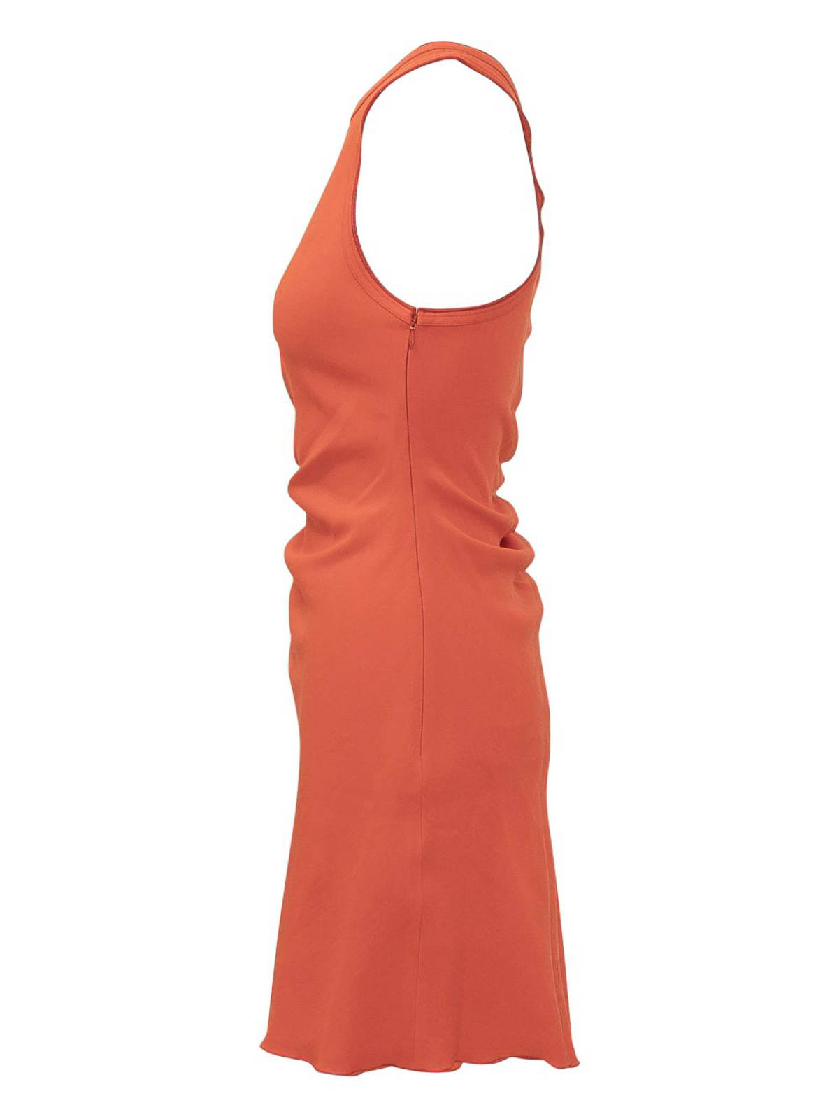 Victoria Beckham Gathered Mini Dress In Orange