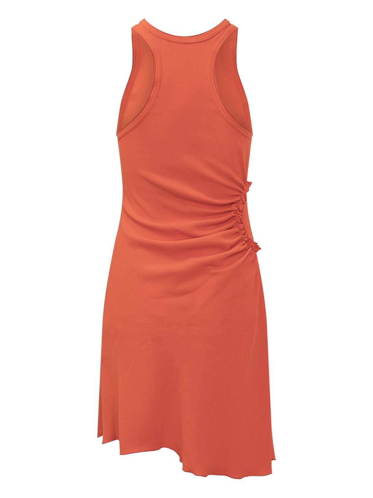 Victoria Beckham Gathered Mini Dress In Orange
