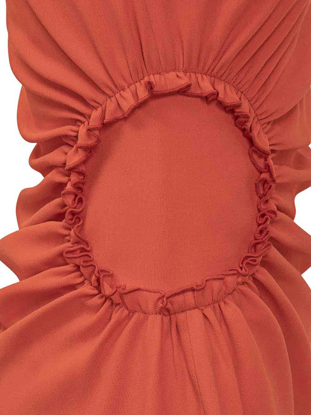 Victoria Beckham Gathered Mini Dress In Orange